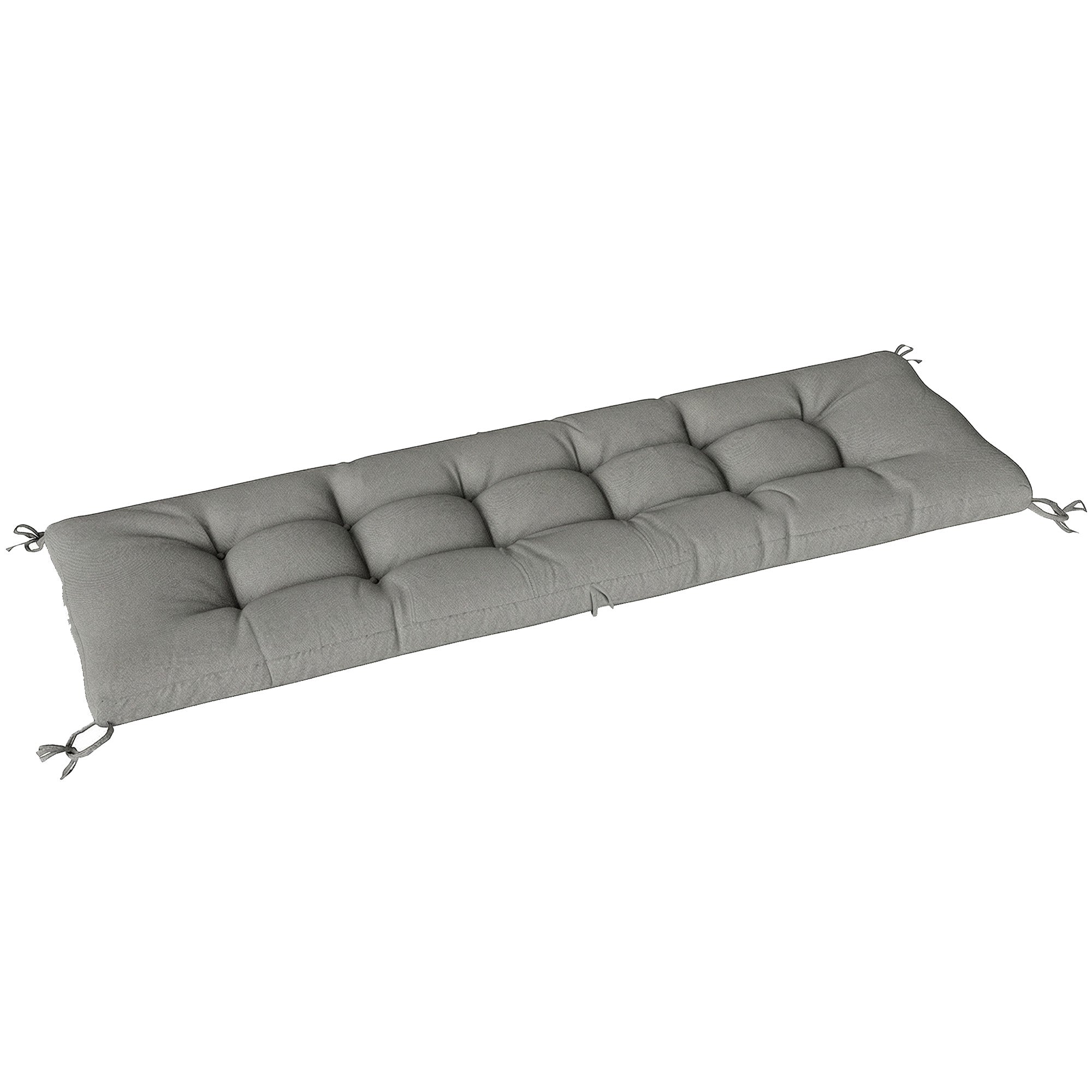 Outdoor Bench Cushion — Bench & Lounger Cushion with Tie Straps, UV50+ Protection, Slow-Rebound Fill, Indoor/Outdoor, 78 x 25.6 x 5.1 in, Light Gray
