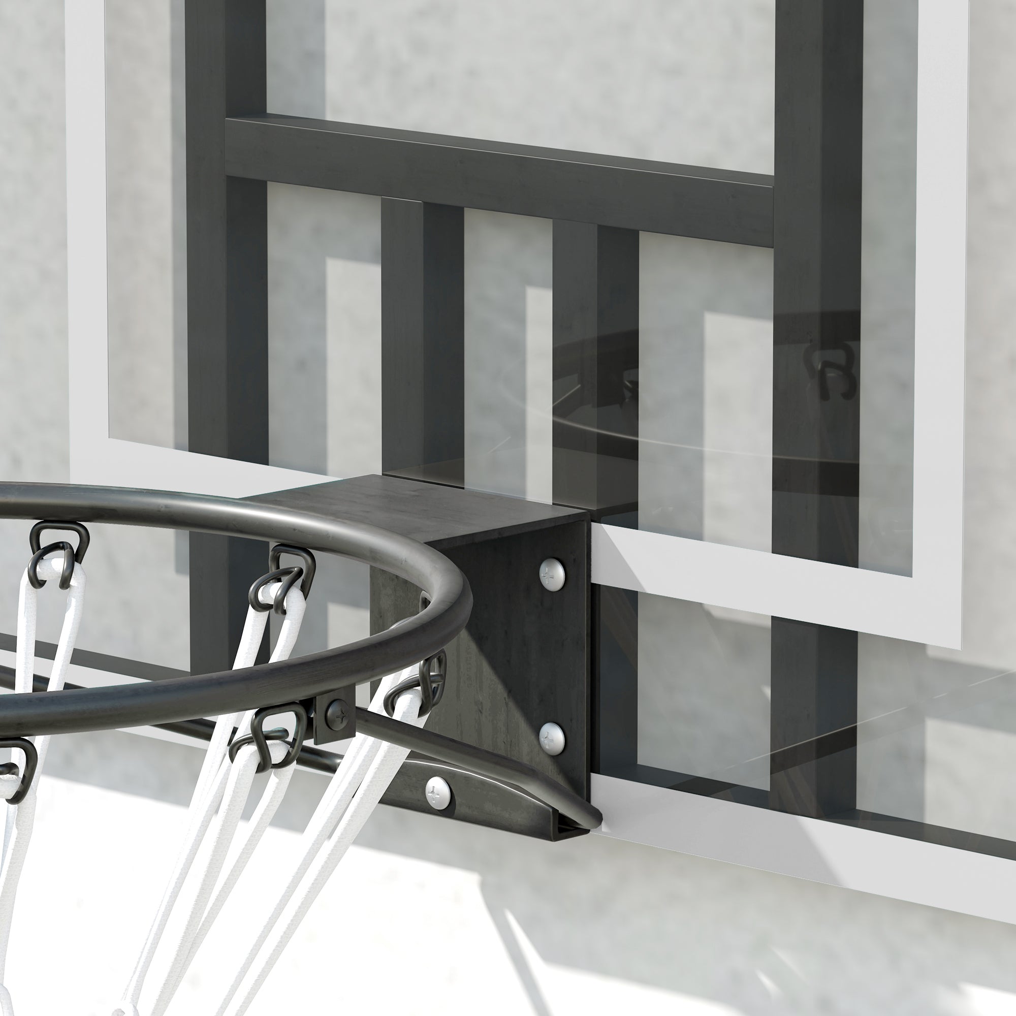 SPORTNOW Basketball Hoop with Backboard, Outdoor Basketball Rim with Ø45 cm Steel Hoop and Net, Wall Mount, Basketball Board for Kids Teens Adults, White