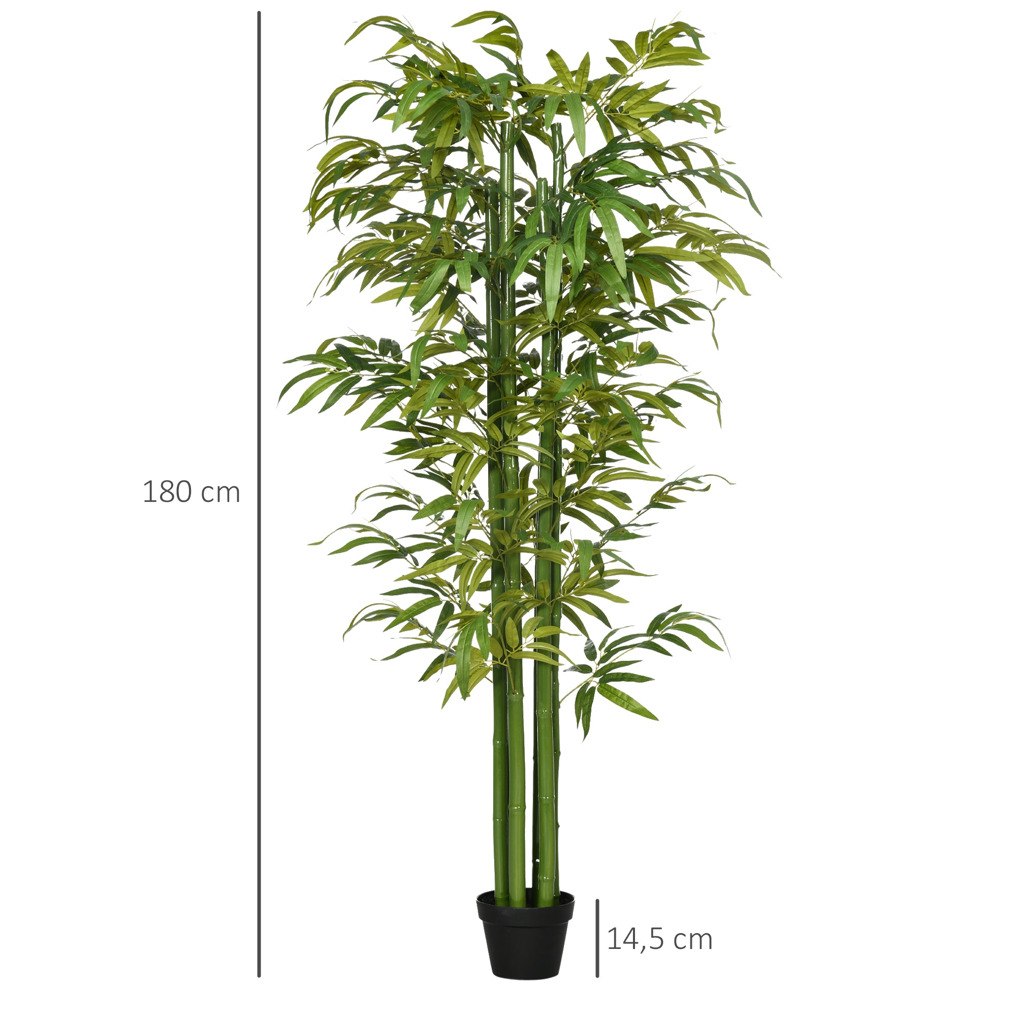 Artificial Plant, 180 cm Artificial Bamboo Tree, Fake Plant with Pot, Lifelike Indoor Plant for Living Room, Bedroom, Green