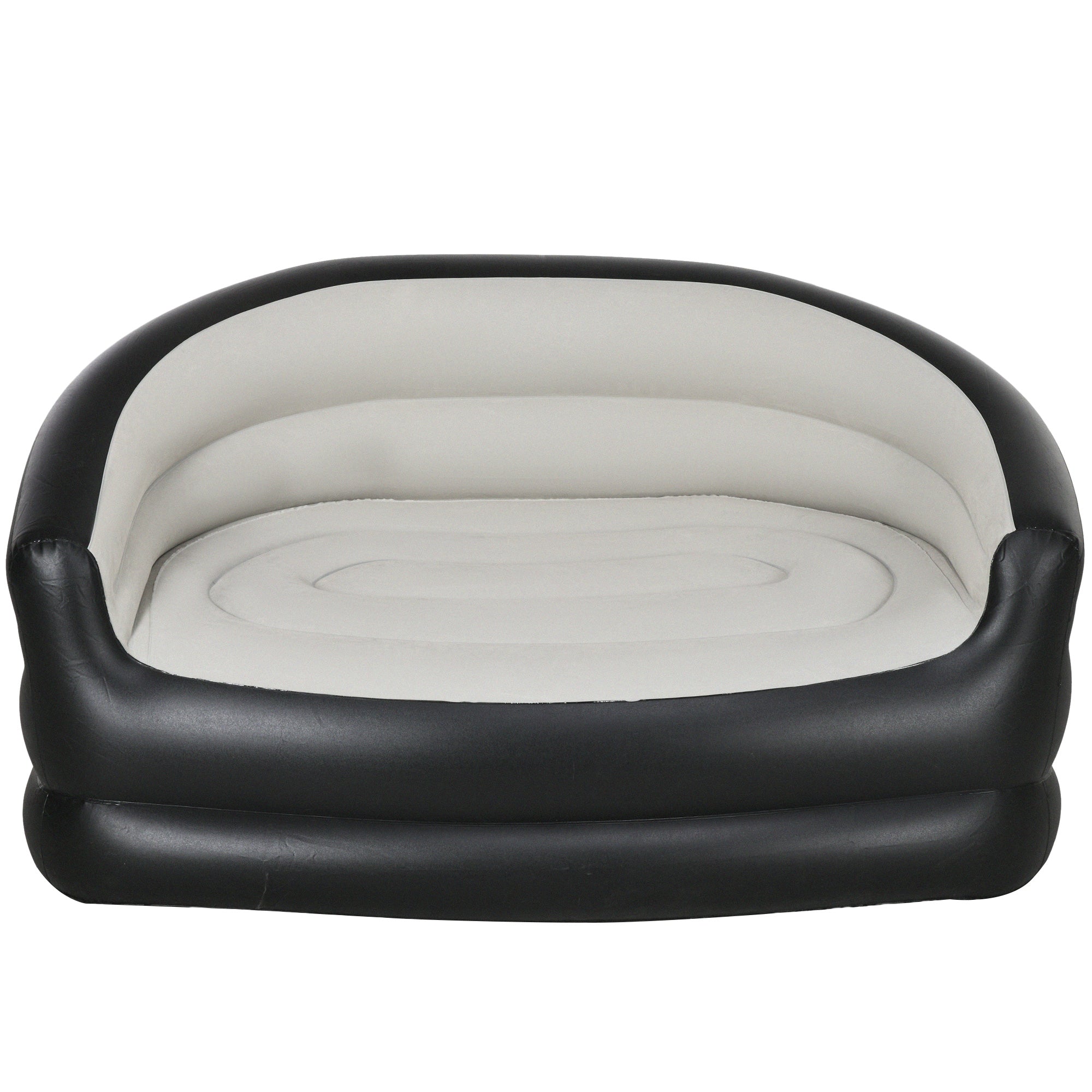 Inflatable Sofa, Inflatable Couch with Soft Plush Air Sofa for 2 People, for Indoor, Outdoor, Light Gray, 125 x 100 x 87 cm