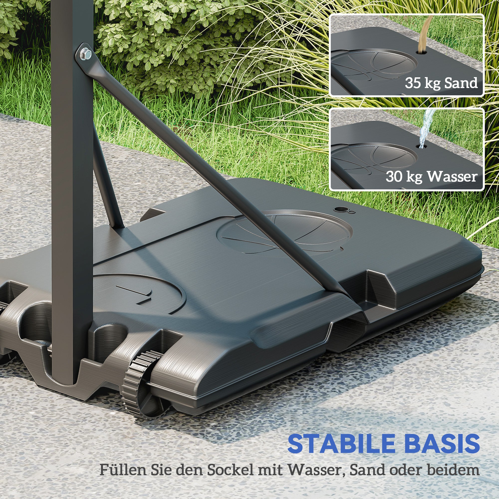 SPORTNOW Outdoor Basketball Hoop with Stand Wheels 146–236 cm Height Adjustable Basketball Stand with 71x45cm Backboard Portable Basket for Teens Adults Indoor Basketball System