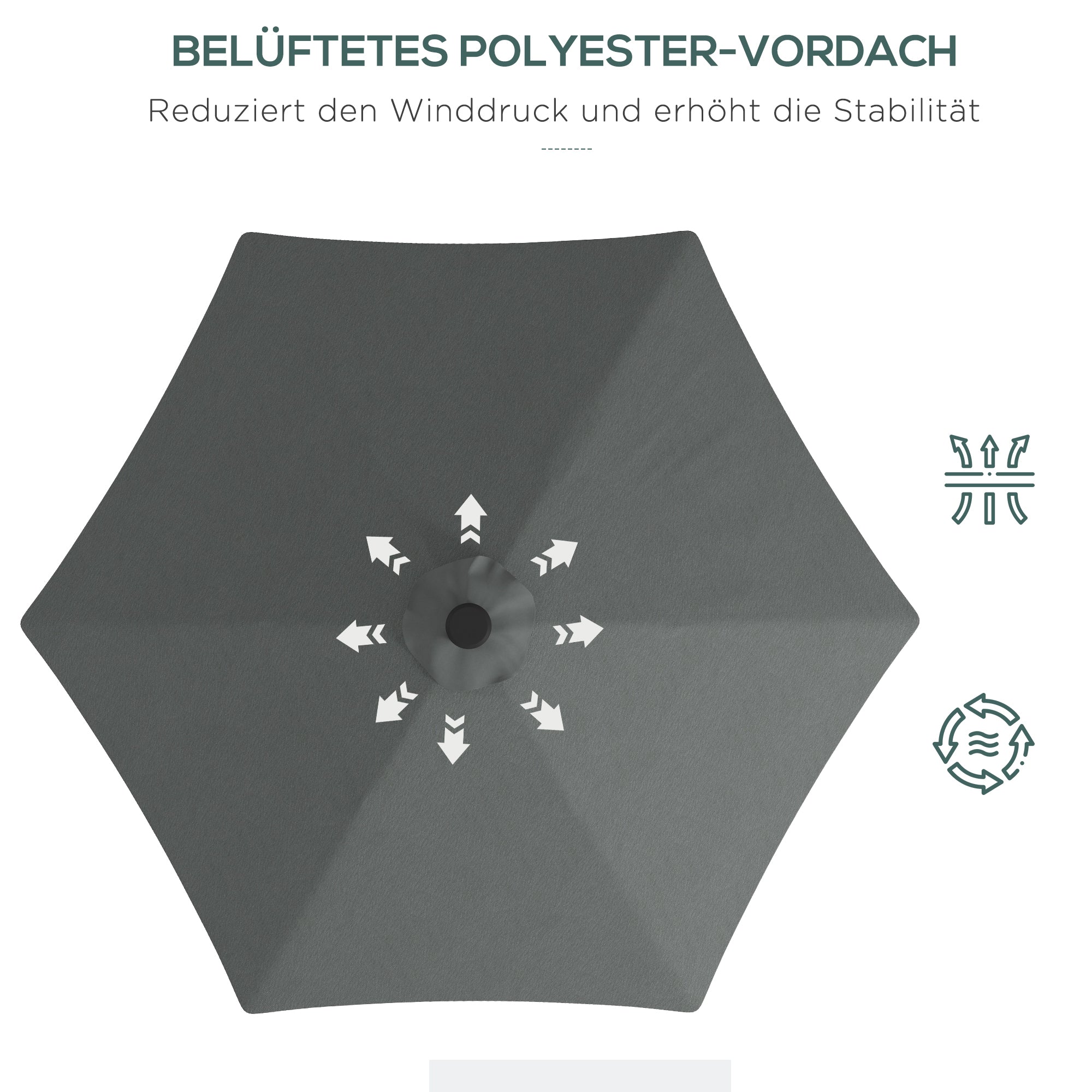 Sun Umbrella, Ø290 cm Cantilever Umbrella with UV Protection, LED Patio Umbrella with Cross Base, Patio Umbrella with Protective Cover, for Garden, Steel, Dark Gray