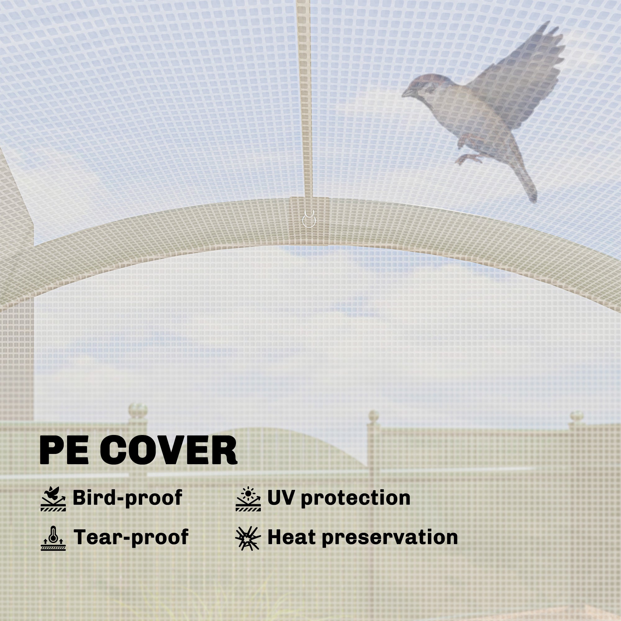 Arched-Top Greenhouse, Foldable PE Tunnel Greenhouse, Winter-Resistant Walk-In Greenhouse for Balcony & Garden, 200 x 80 x 164 cm – for Tomatoes, Vegetables, Flowers, Plants