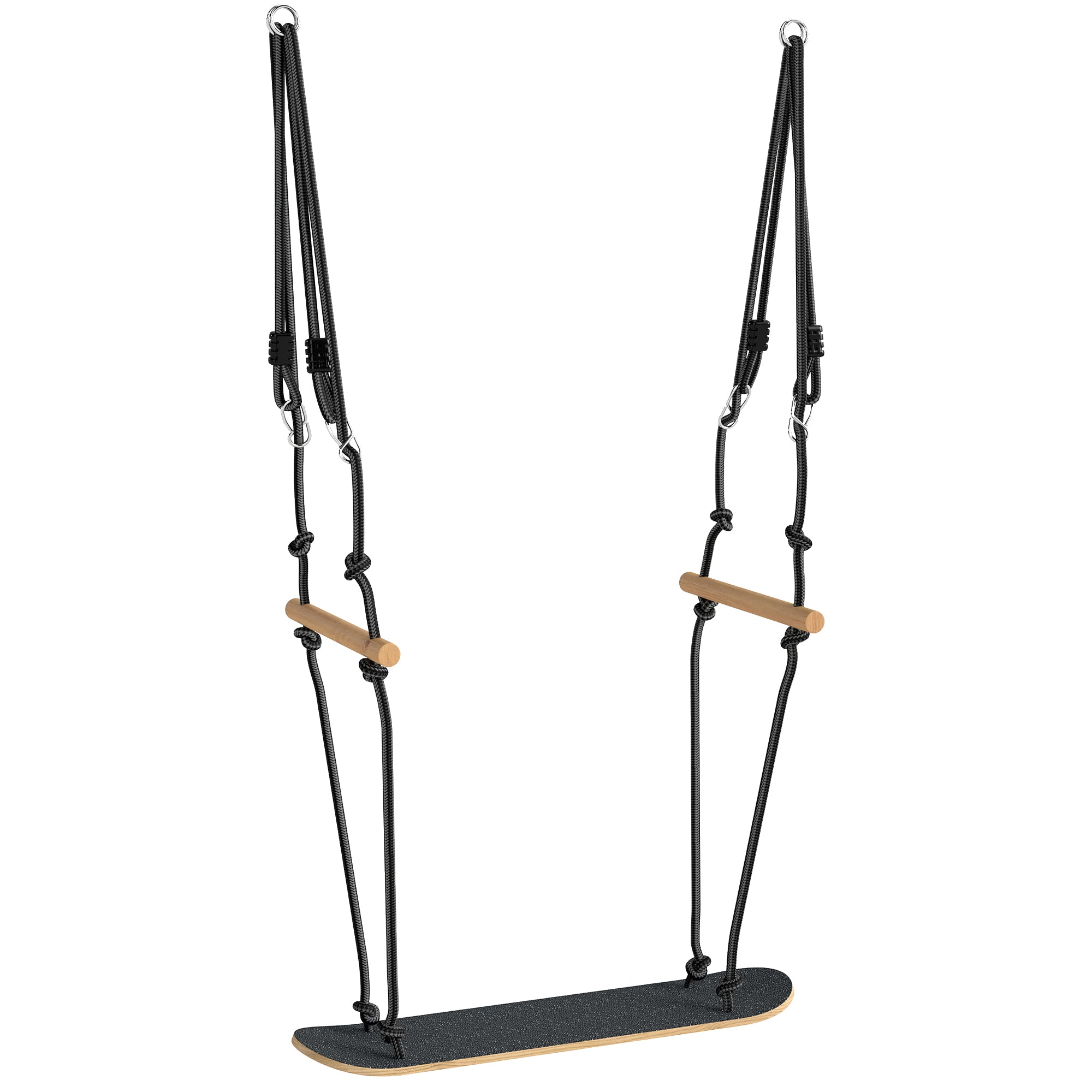 Skateboard-Style Kids Swing — Adjustable Height, Non-Slip Deck, Weatherproof Rope & Handles, Holds up to 220 lb (100 kg), Ages 3+