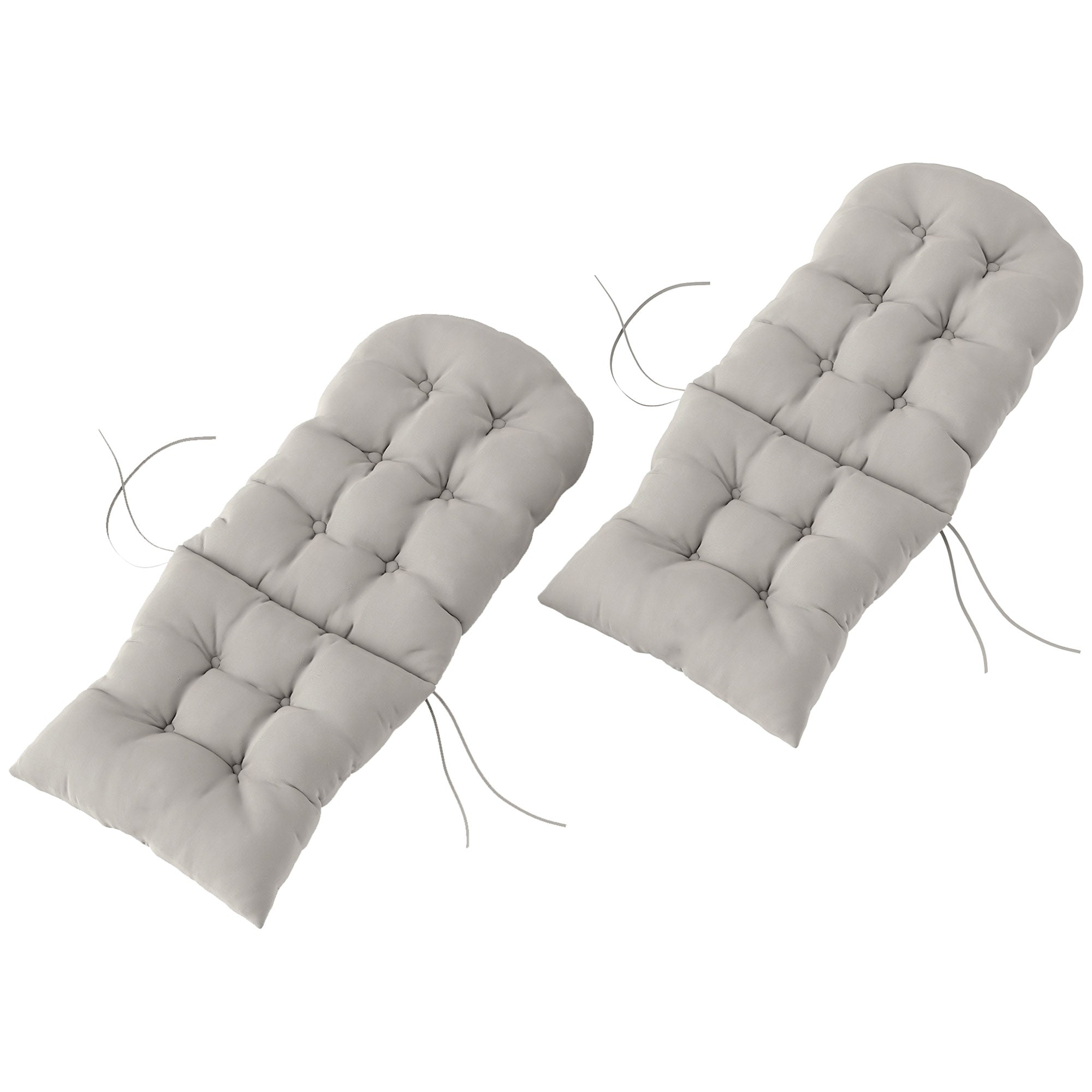 Set of 2 Seat Cushions for Adirondack Chair with Secure Attachments, Tufted Design Adirondack Chair Cushion, Soft and Thick High Back Chair Cushion, Light Gray
