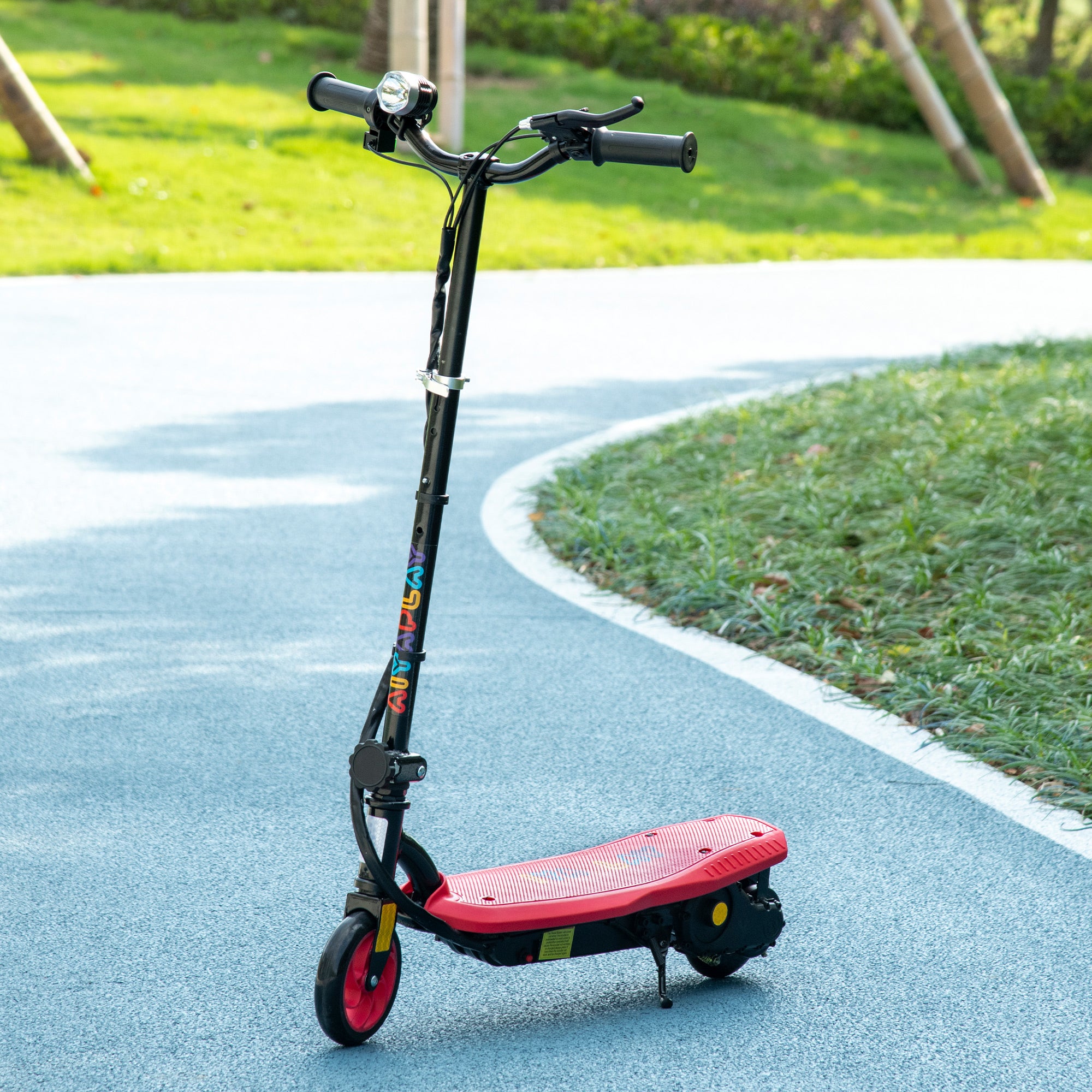 120W Folding Electric Scooter for Kids 7-14 Years Old Max Speed 12 Km/h Max Range 10 Km - Red