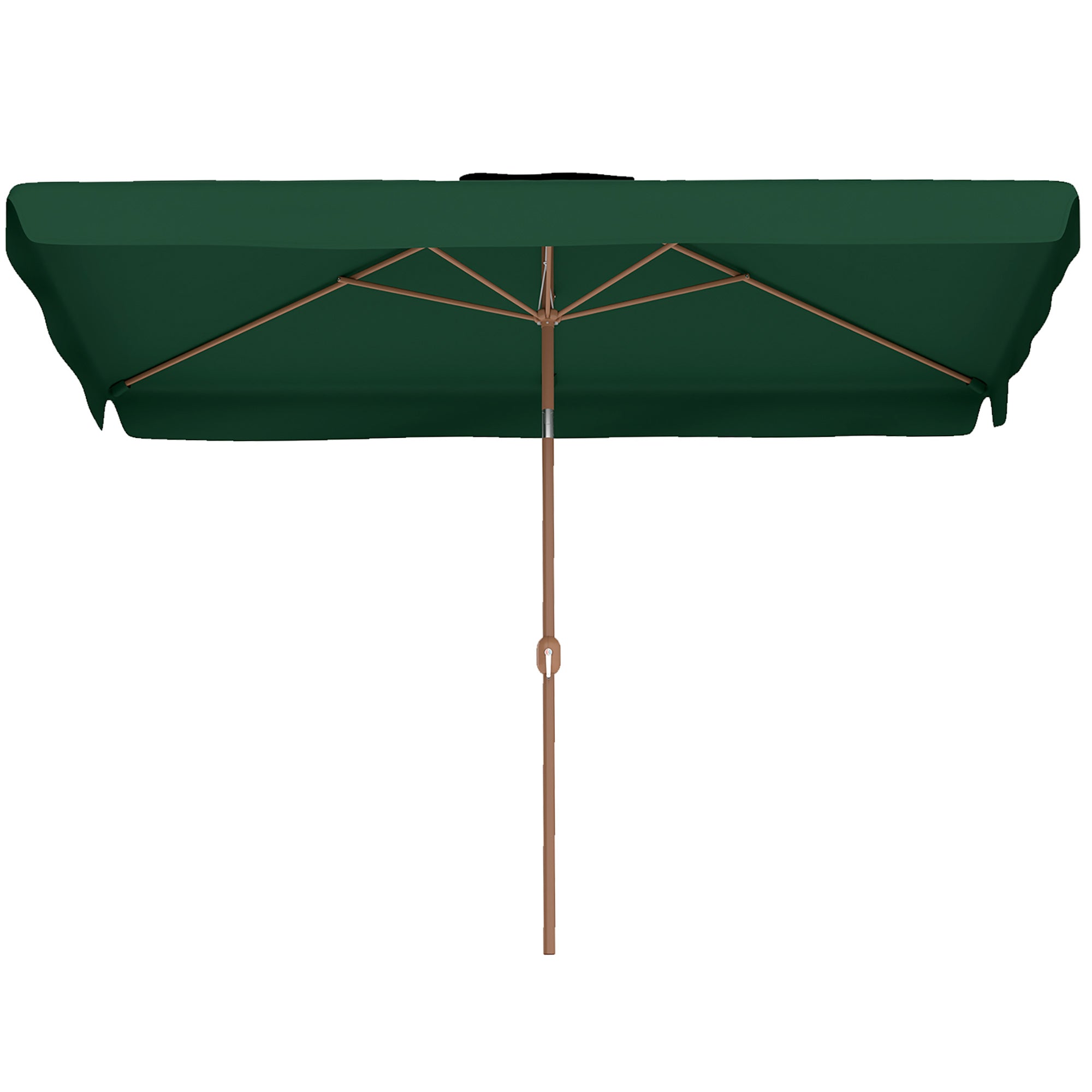 Outdoor Terrace Umbrella 300x200 cm Patio Umbrella with Adjustable Angle Aluminum Pole Crank and UV 50+ Protection Umbrella for Garden Patio Dark Green