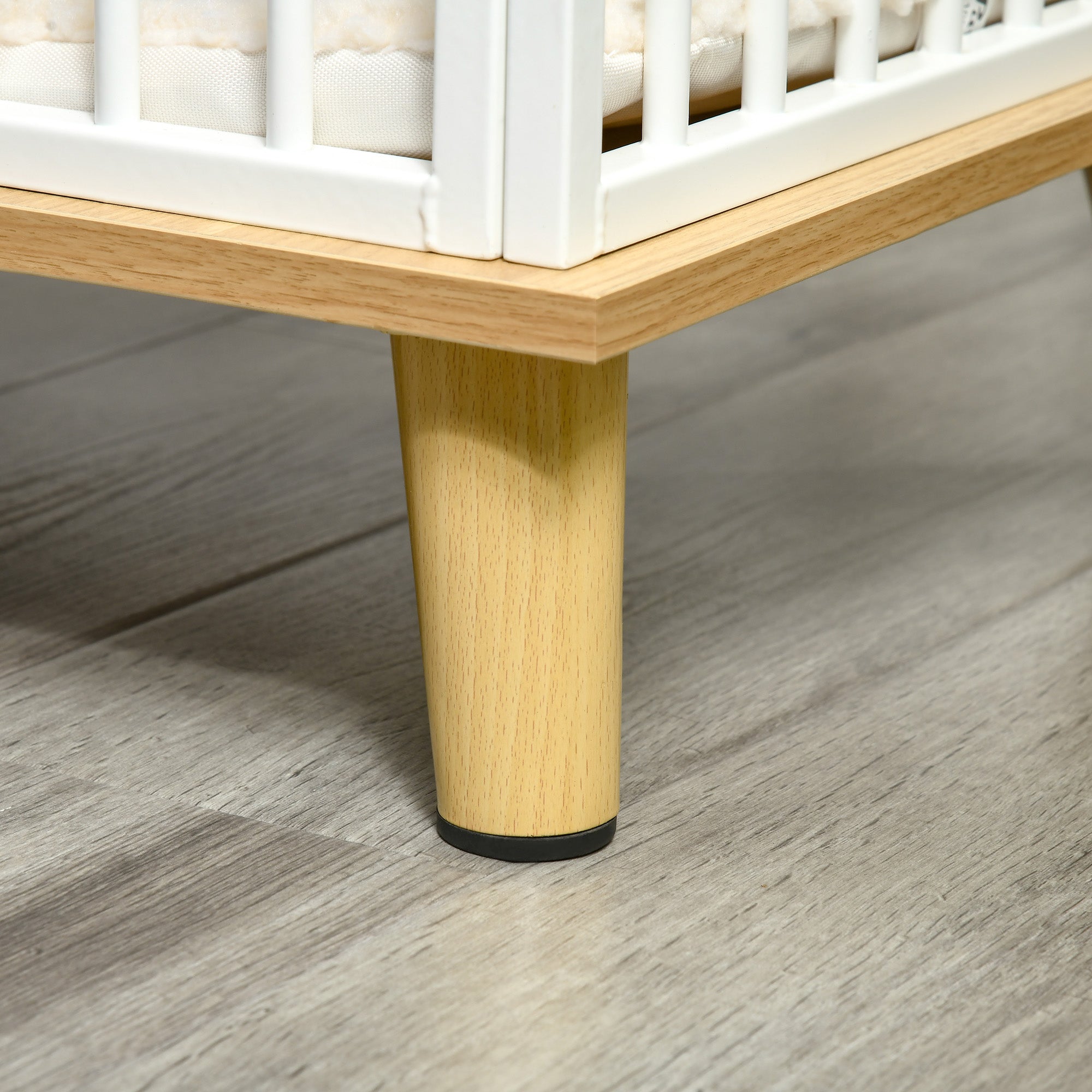 Indoor Wooden and Steel Dog House, Kennel with Removable and Washable Cushion for Small Breeds, Oak