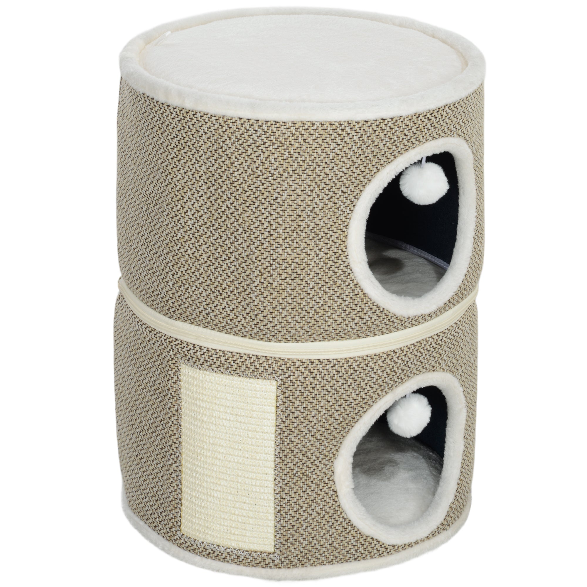 Scratching Post, 56 cm High Cat Tower with Cave, Scratching Tree, Cat Tower made of Sisal, for Cat up to 5 kg, Coffee