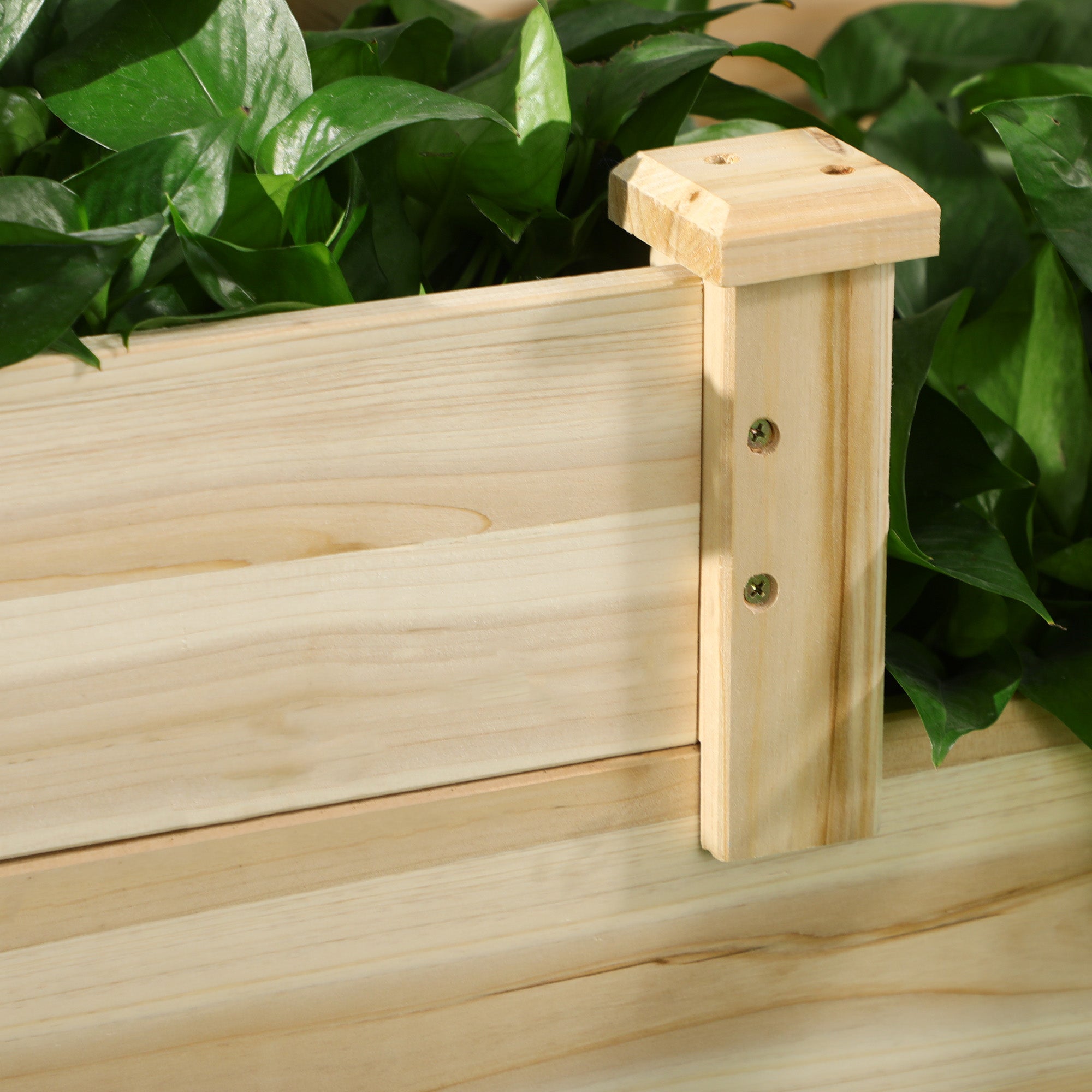 Raised Garden Bed, 3-Tier Planter Bed, Flower Box, Herb Bed, Plant Stand, Flower Stand for Balcony, Garden, Fir Wood, Natural, 108 x 88 x 36 cm