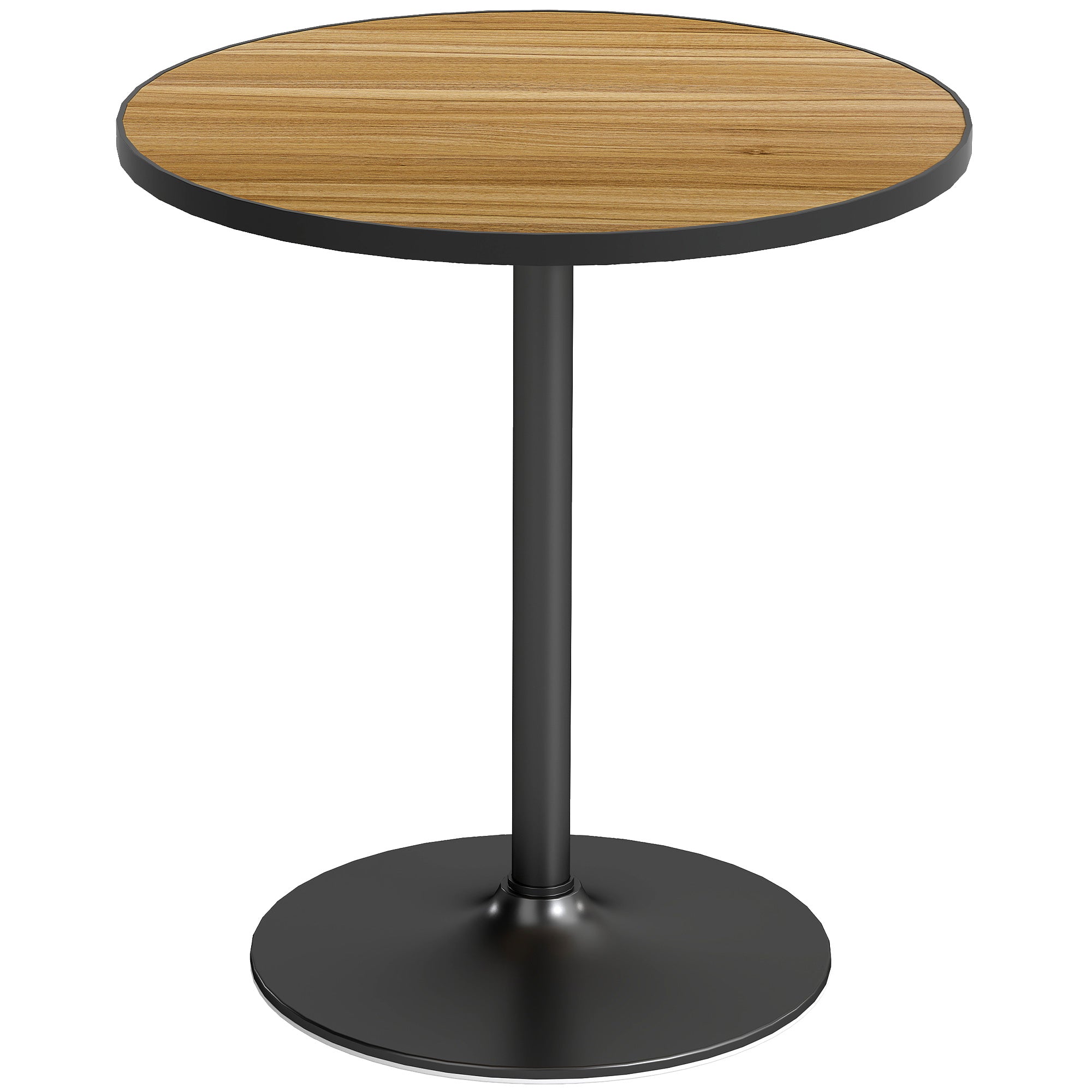 Dining Table, Round Kitchen Table, Modern Dining Table with Wood-Look Top for 4 People, Coffee Table for Living Room, Ø70 x 76 cm, Oak