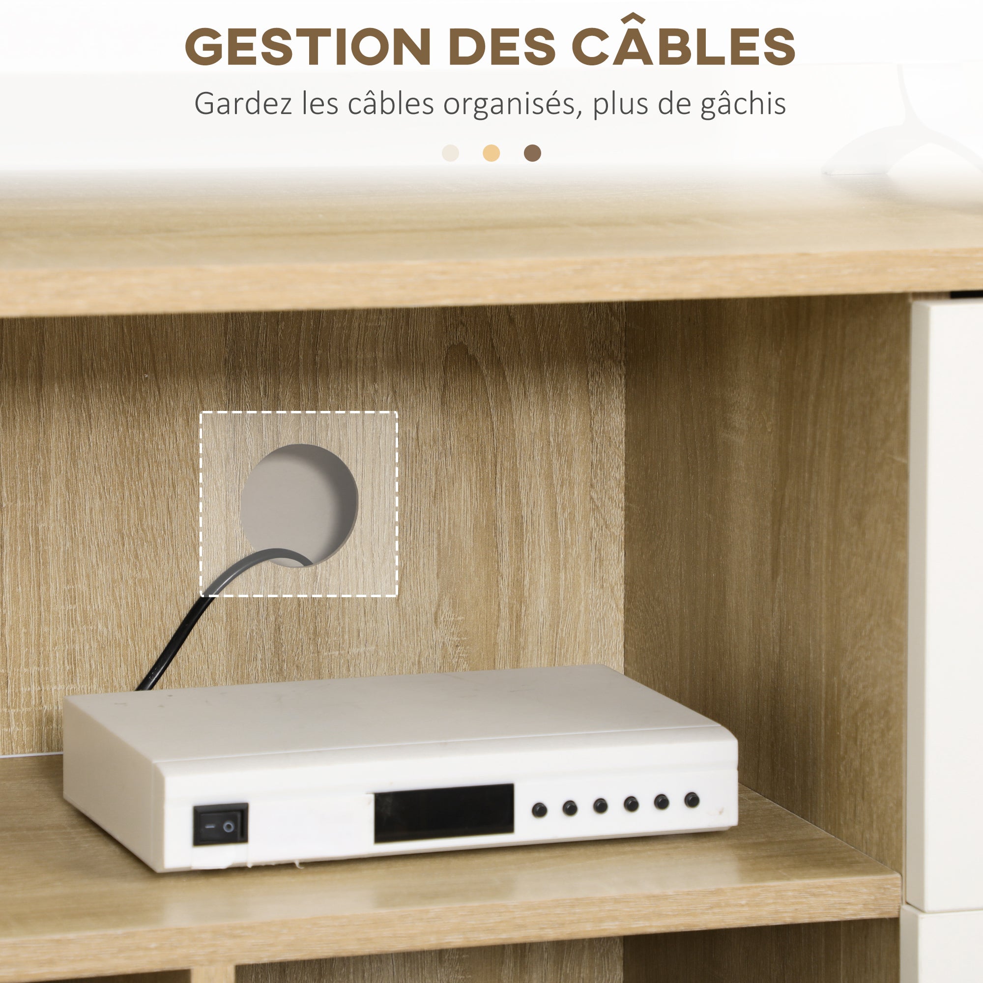 TV Stand TV Bench for TVs up to 45 Inches with Solid Wood Legs Scandinavian Style 3 Shelves 1 Cupboard with Door and 2 Drawers 120 x 30 x 60 cm