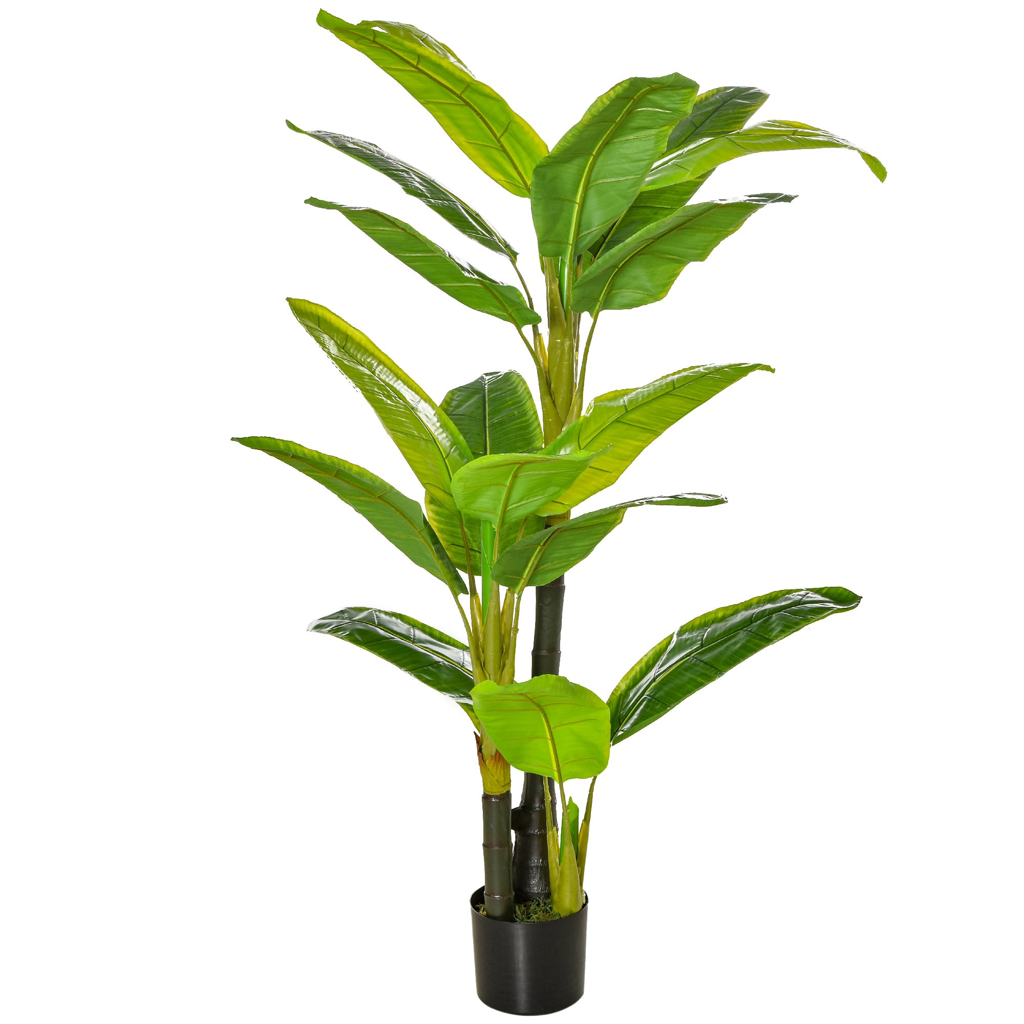 Artificial Plants 150 cm Artificial Banana Tree in Pot Fake Plant Faux Tree Indoor Decorative Plant Office Plant Plastic Pot for Indoors
