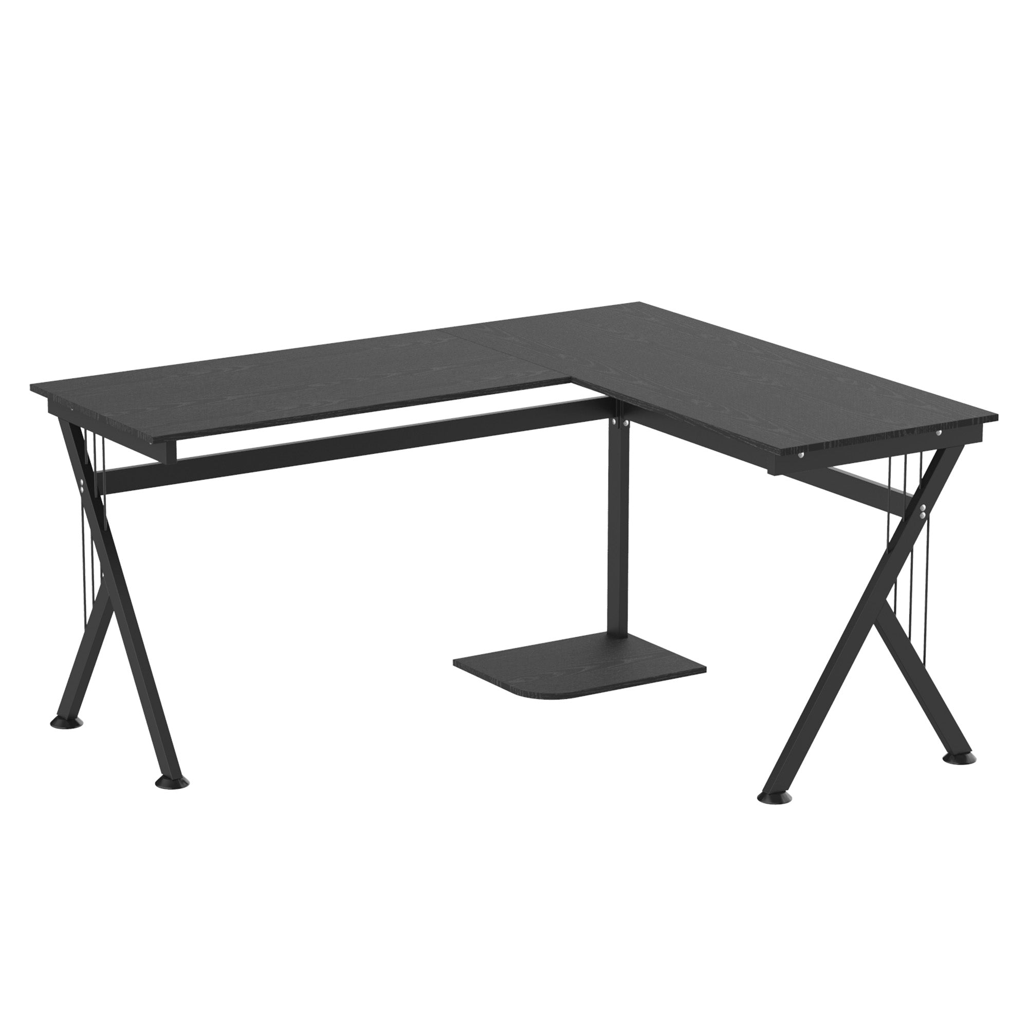 Wooden Computer Table L-Shaped Corner Desk for Office Bedroom Home School