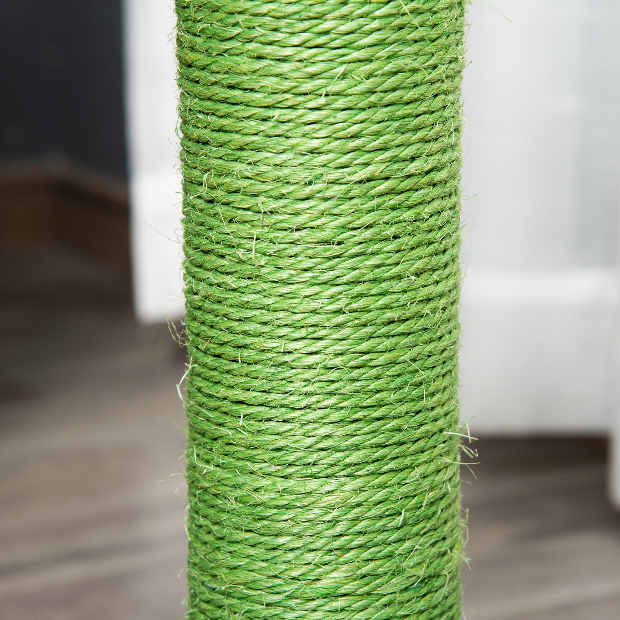 Adult and Kitten Cat Scratching Tree in Cactus Shape, Sisal Rope and Pine Wood Base, 40x40x65 cm, Green