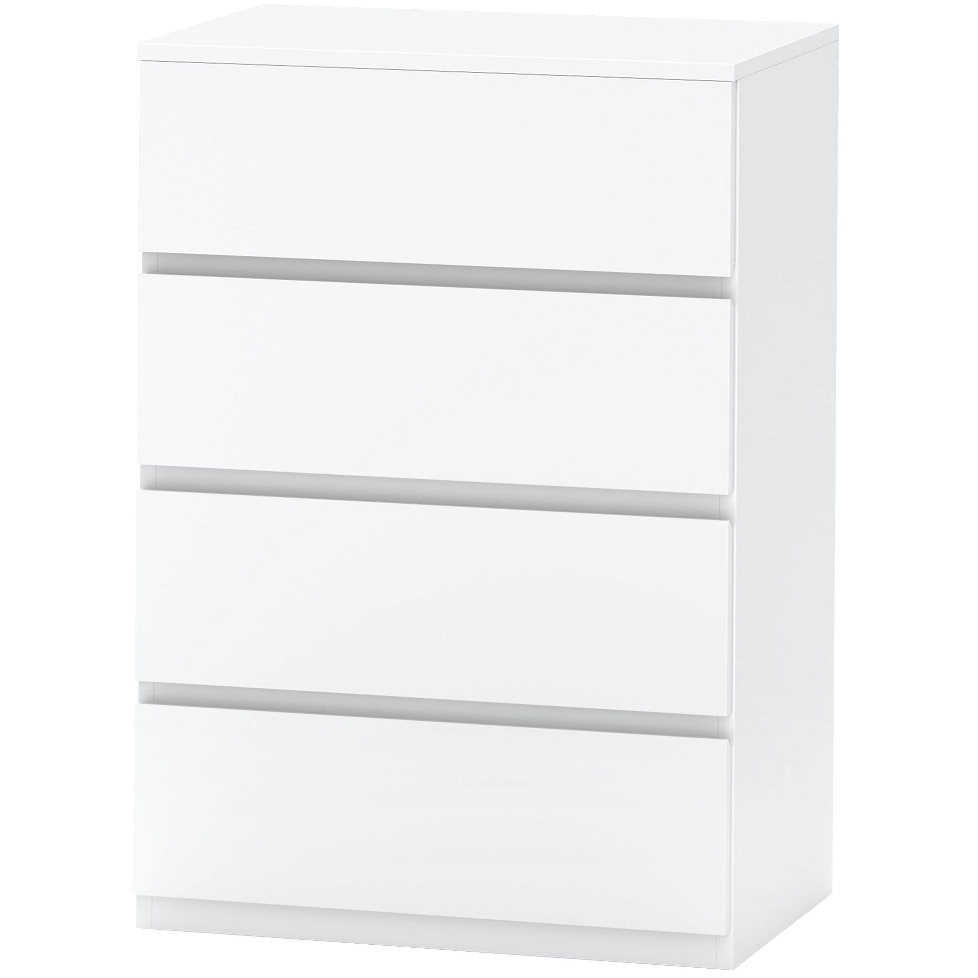 Dresser Sideboard with 4 Drawers Cloth Cabinet Modern Drawer Cabinet for Living Room Bedroom Hallway White, 55 x 33 x 80 cm