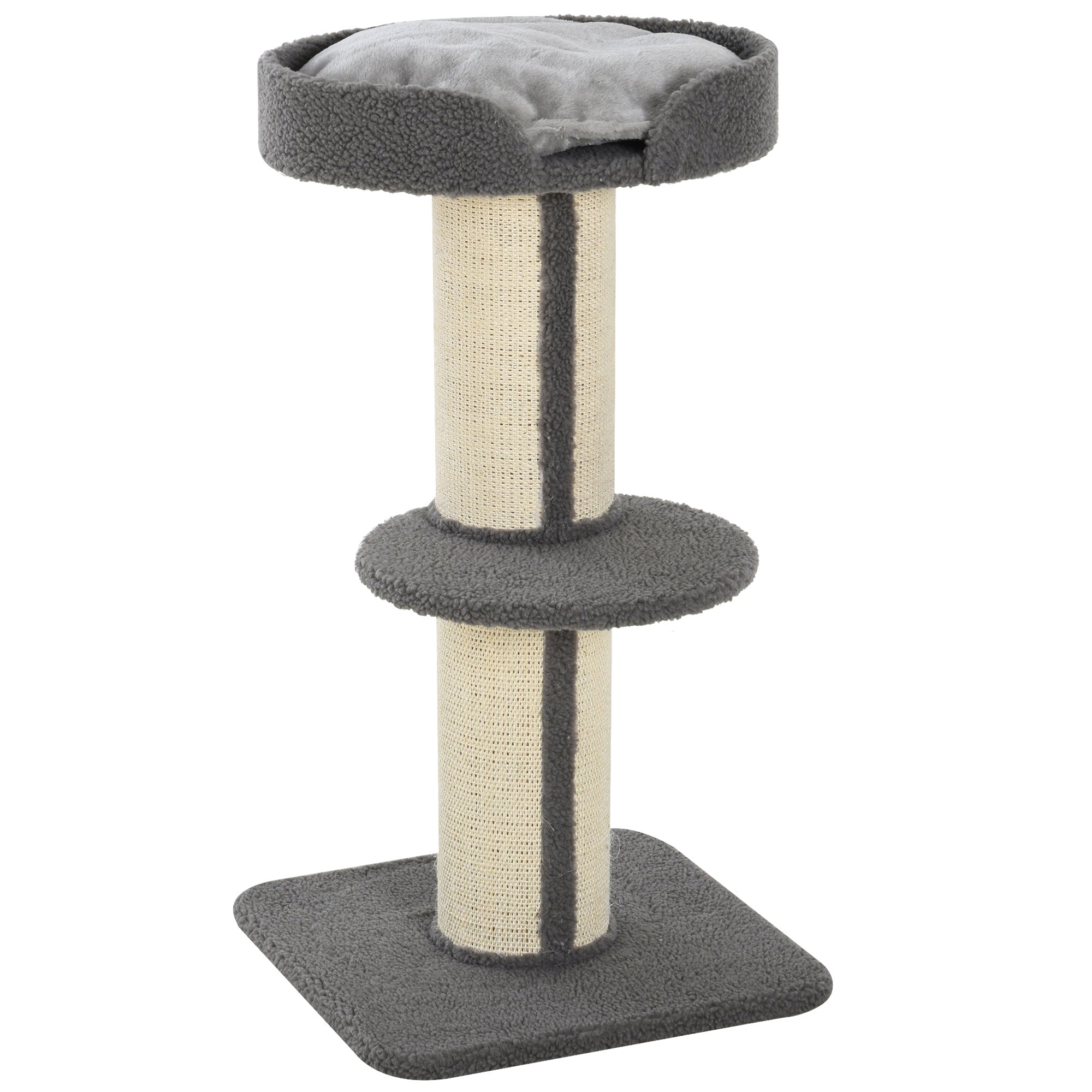 Scratching Post 91cm Cat Tower with Sisal Posts, Platform, Cushion Multilevel Cat Scratching Tree, Climbing Tree, for Medium-sized Cats, Gray