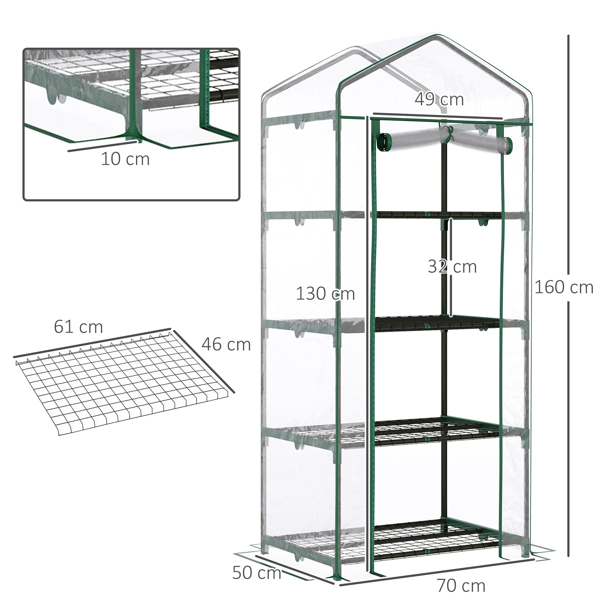 Greenhouse with Shelves, Winterproof Steel Frame Greenhouse, Greenhouse for Balcony, Garden, Tomato Greenhouse 70x50x160cm, Tomato Greenhouse for Vegetables, Flowers, Plants, Transparent