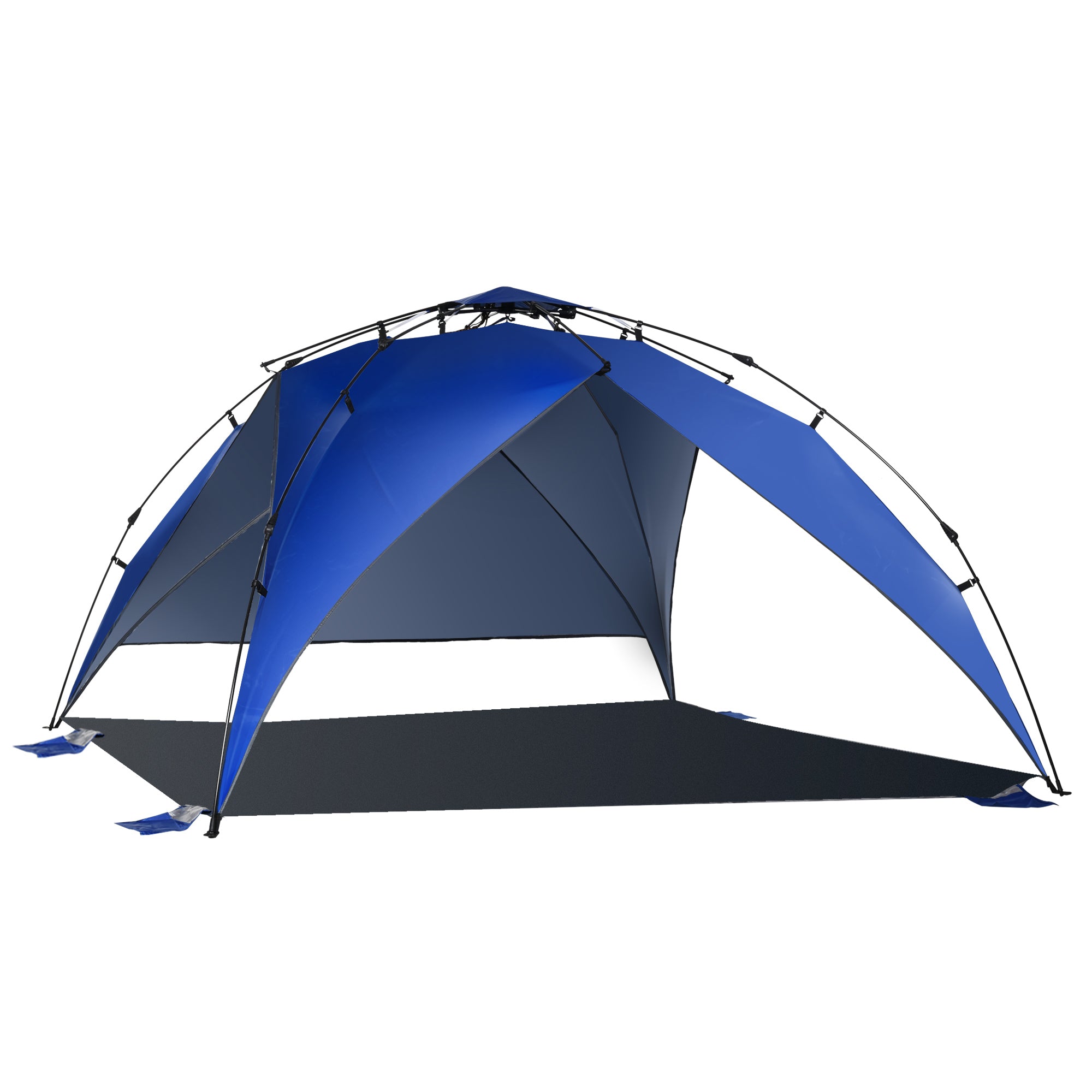 Folding Beach Tent Pop-Up Beach Shelter with Carrying Bag Automatic Opening UV Protection and Waterproof for Park Camping 247x247x145 cm Blue
