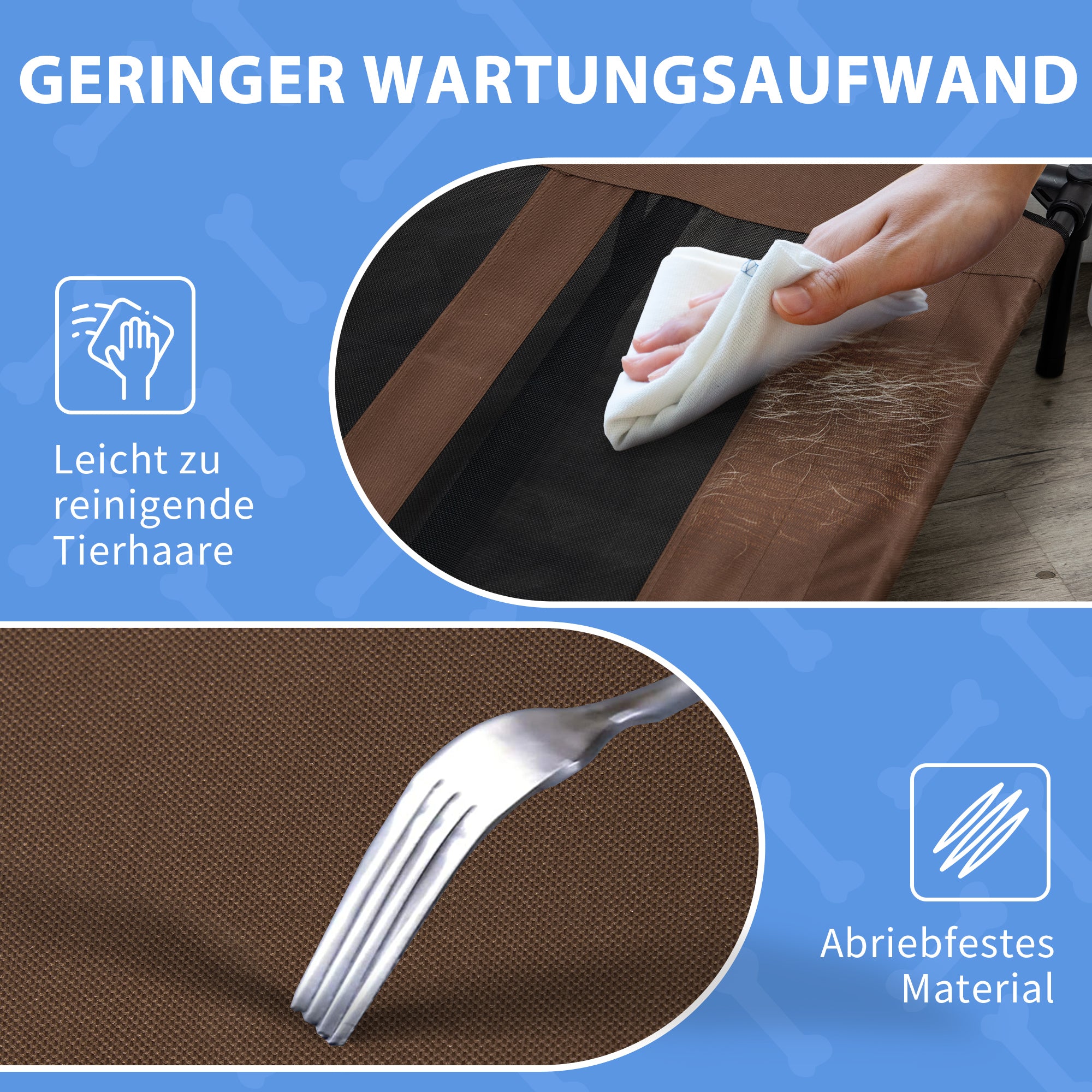 Elevated Dog Bed Outdoor, Cooling Pet Cot for Large Dogs, Washable Mesh with Sturdy Metal Frame, Pet Bed for Travel Garden Outdoor, 122 x 92 x 23 cm, Coffee Brown