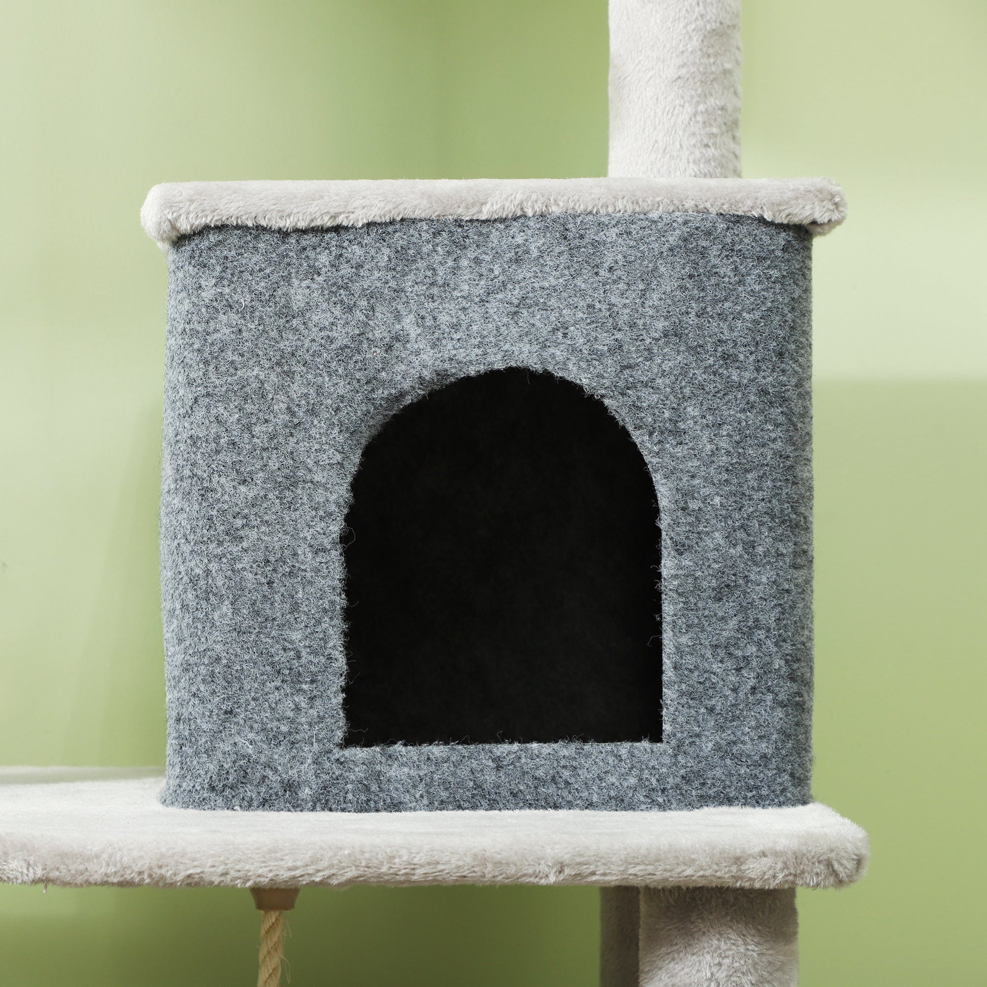 Scratching Post 132 cm Cat Tree with Cat Cave, Play Ball, Cat Scratching Post with Sisal Scratching Columns, for Cats up to 6 kg, Light Gray