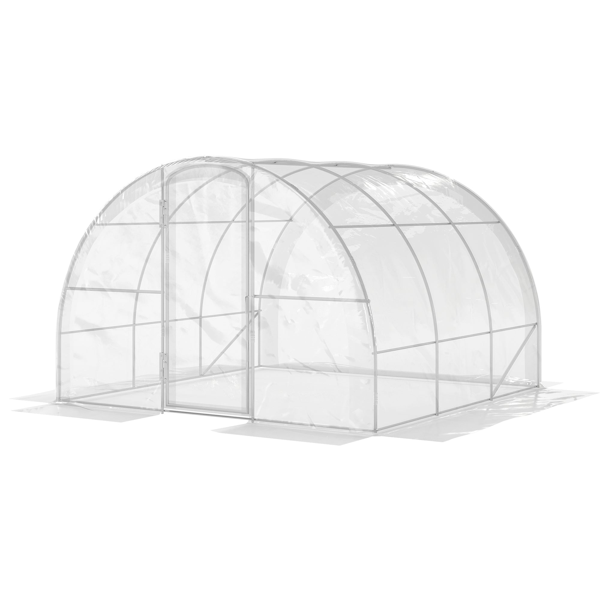 Garden Tunnel Greenhouse 3 x 3 x 2m 97 ft² with Hinged Door PE 150g/m² Cover for Vegetables Plants Flowers