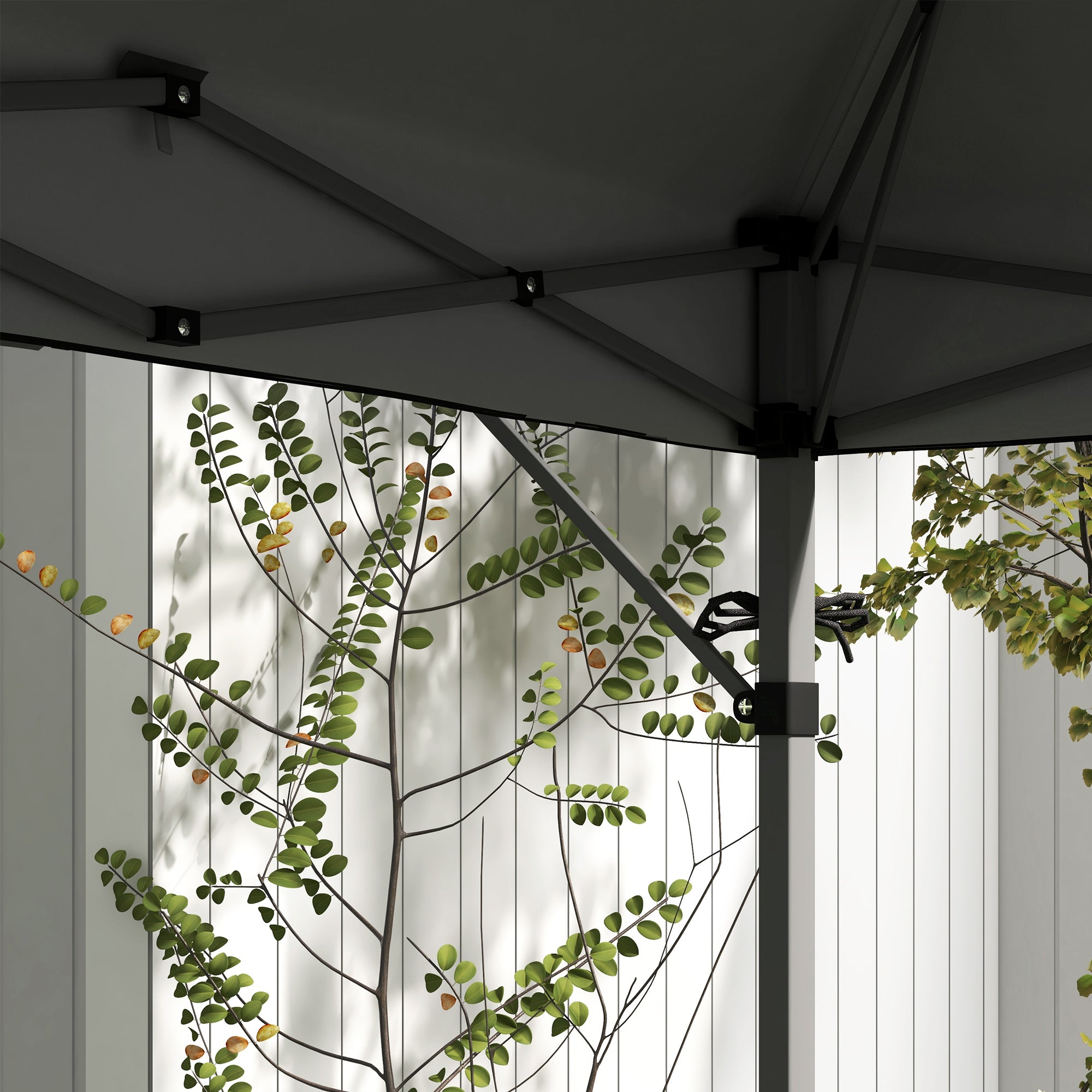 Pop-up Garden Gazebo Folding Pavilion 5 x 3 m, Oxford Fabric with 2 Adjustable Side Walls, Easy to Assemble, Includes Transport Bag with Wheels Gray