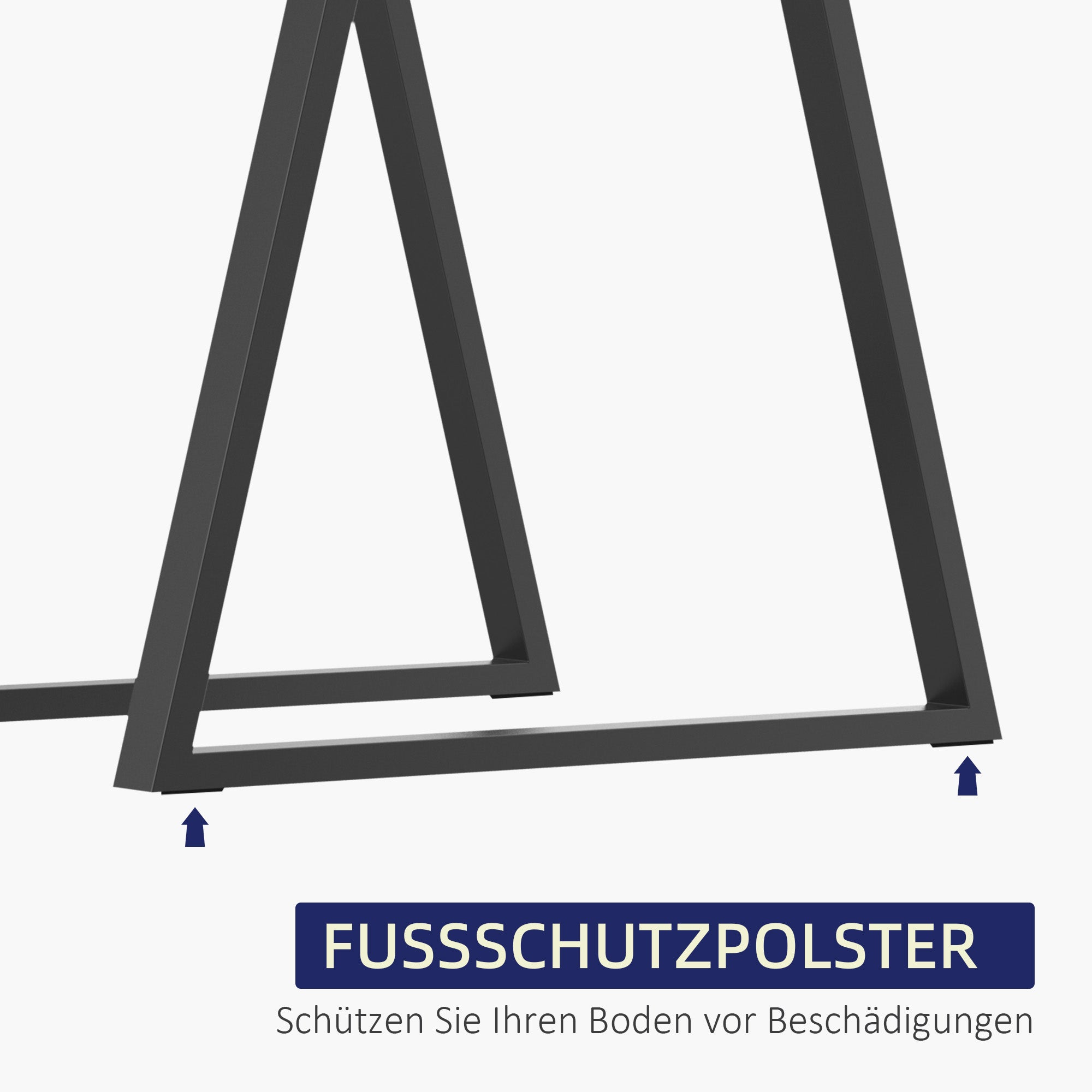 Table Legs, Set of 2 Table Bases, Triangular Furniture Feet made of Steel, 70 x 72 cm Table Frame for Dining Table, Coffee Table, Desk, Steel, Black