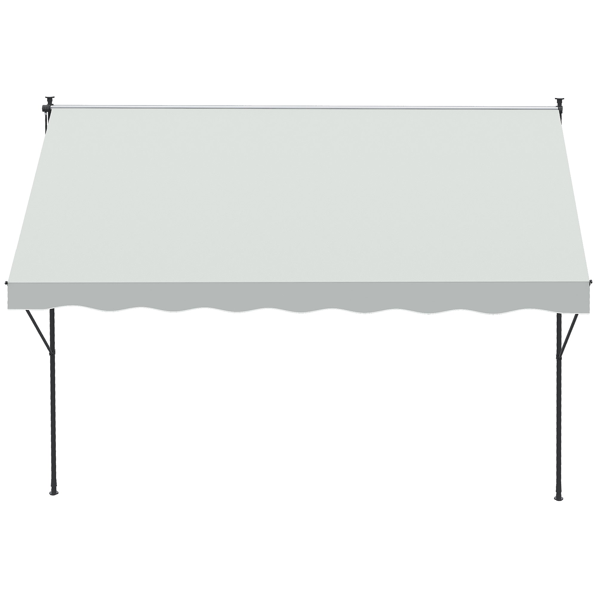 Retractable Manual Awning 3x1.75 m Outdoor Terrace Awning Adjustable Height with Crank 210-310 cm No Drill for Balcony Garden Cream