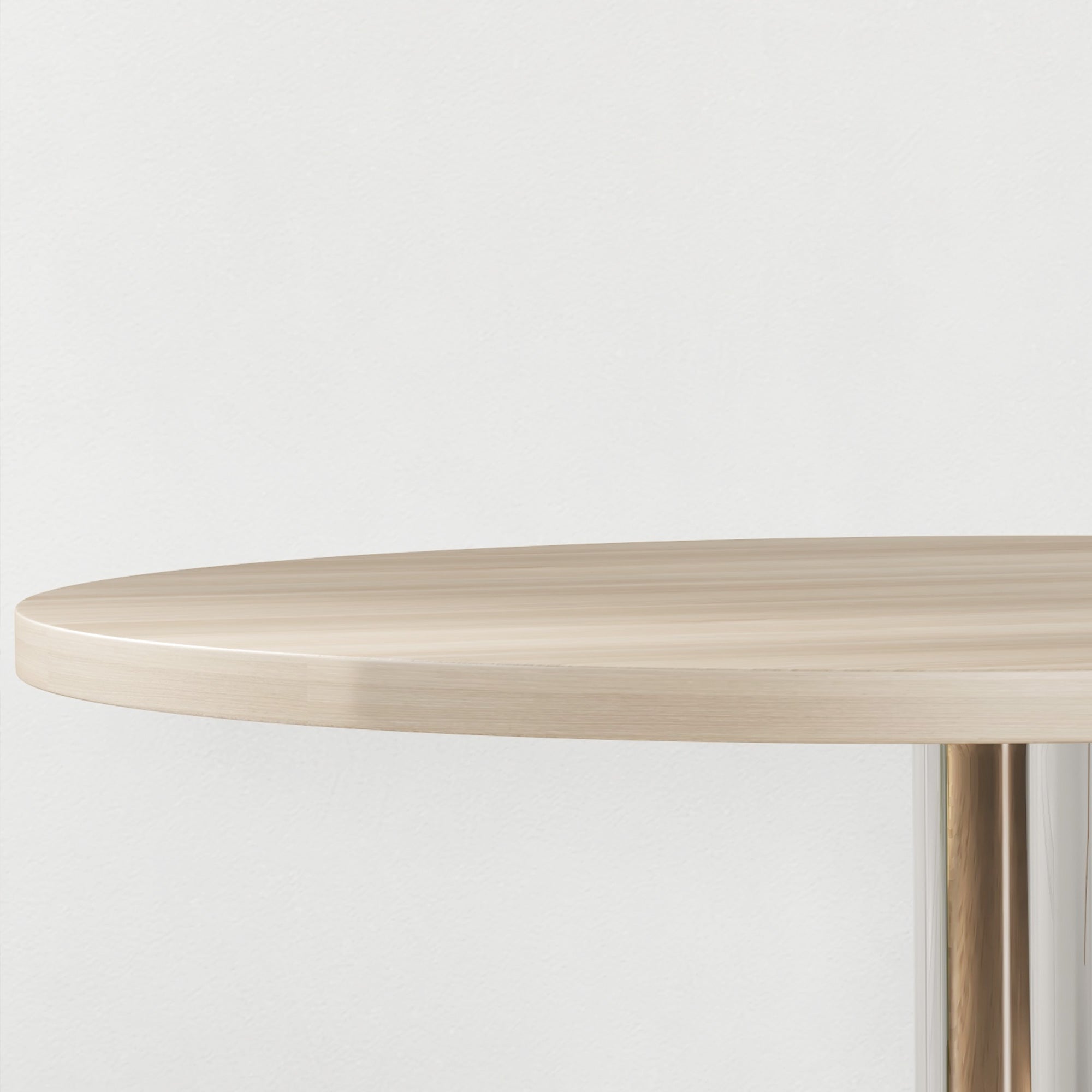 Round Bar Table High Kitchen Table Adjustable Height 69-91 cm with 360° Rotating Tabletop Natural and Gray Steel Base