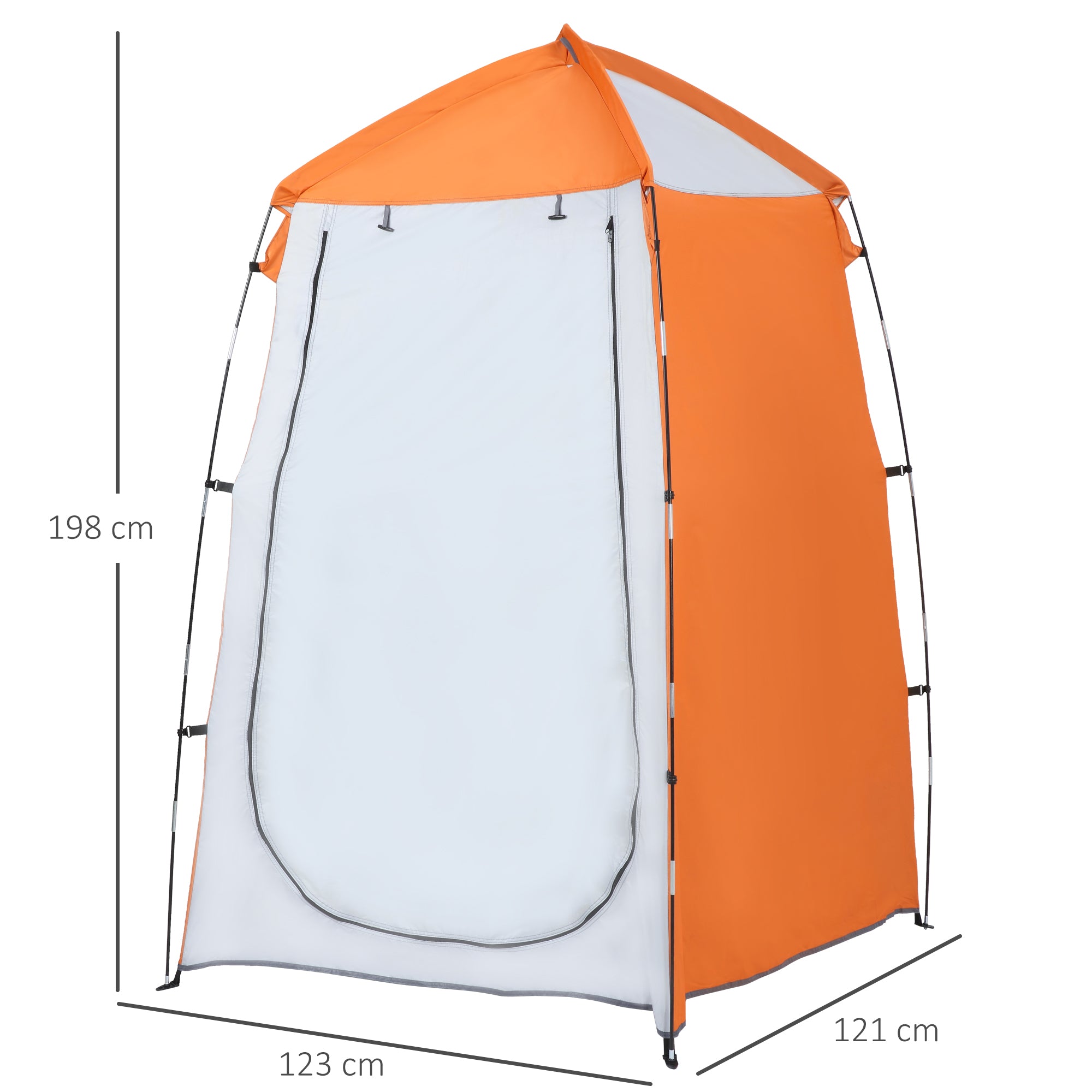 Portable Camping Shower Tent UV25+ Privacy Tent Instant Tent for Bathroom Dressing Room Toilet with Window Pocket and Carry Bag 123x121x198 cm Orange