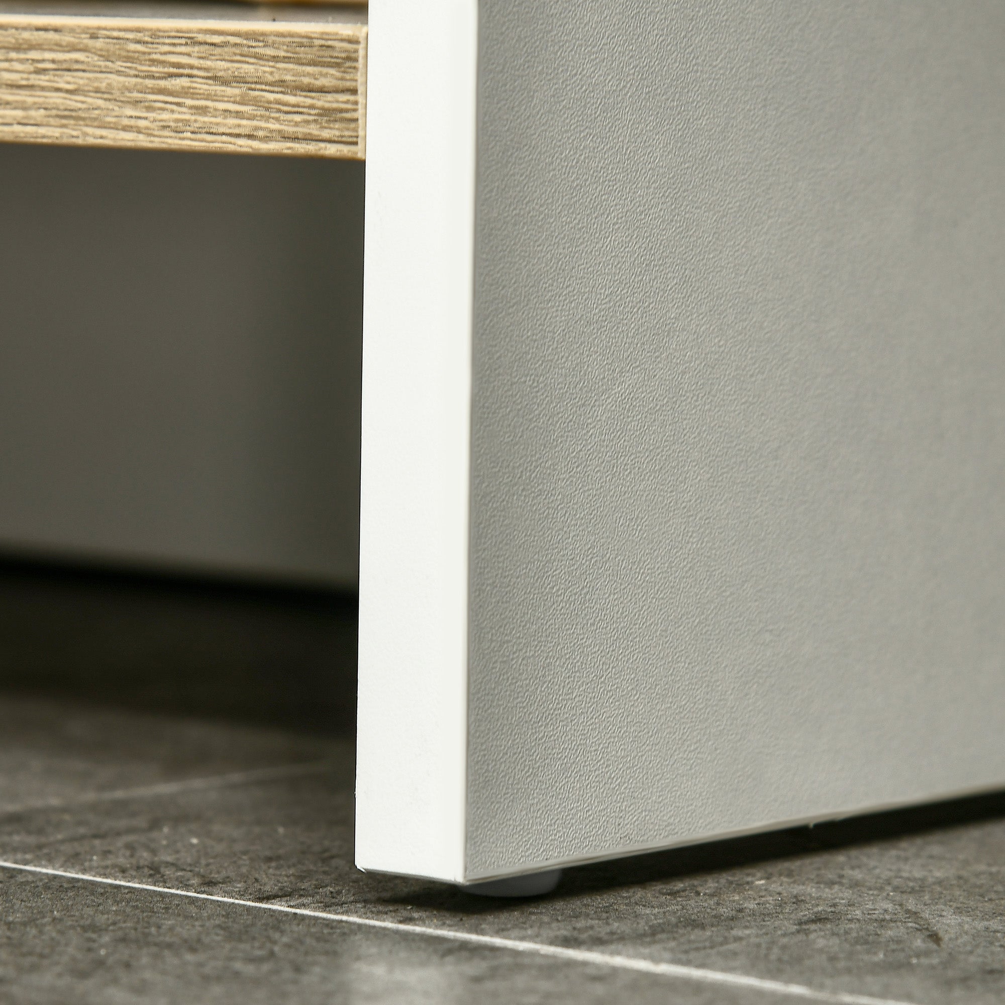 Under Sink Cabinet Modern Bathroom Cabinet with Compartments and Door 77x45x60 cm White and Natural