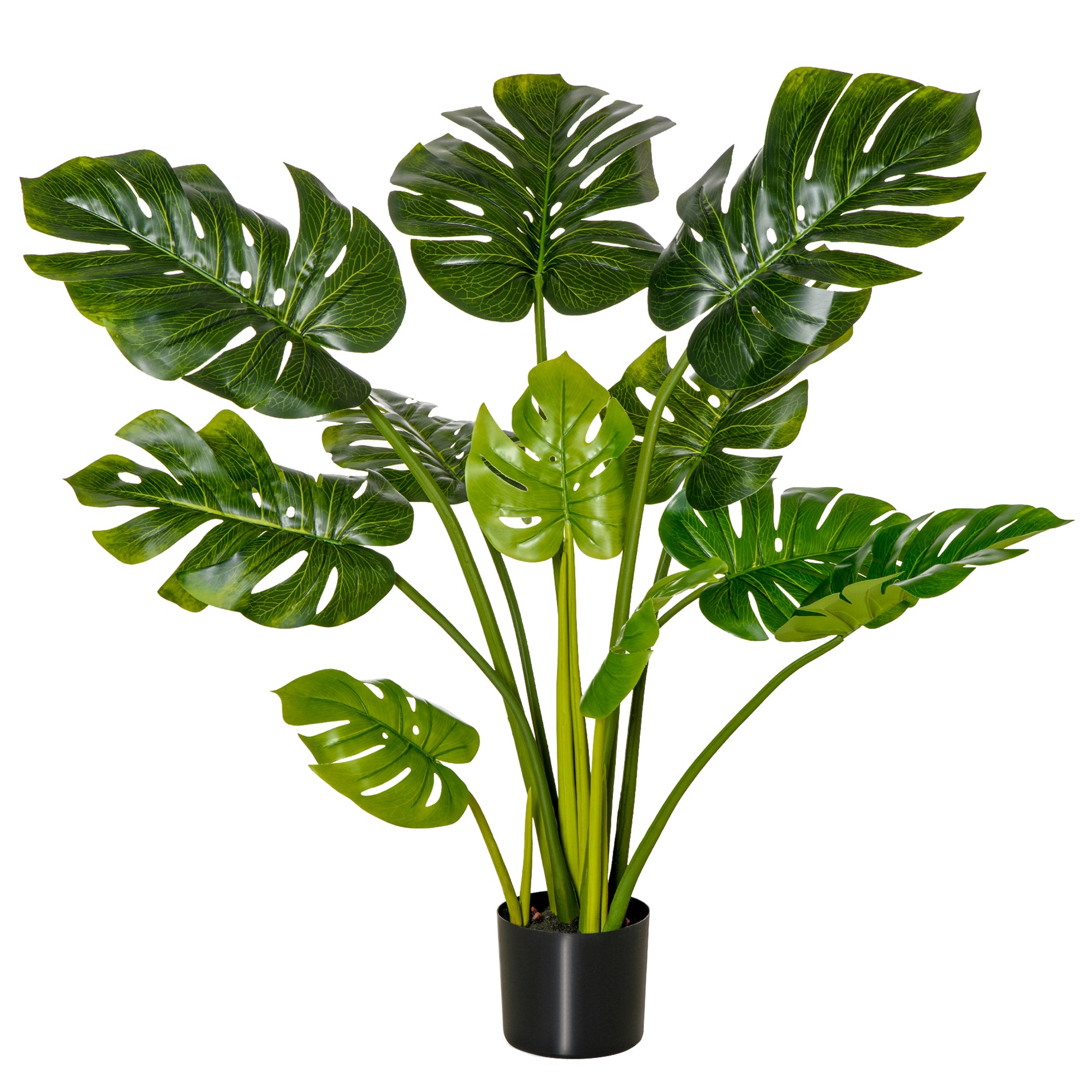 Artificial Plants 110 cm Artificial Monstera Faux Plants in Pot Artificial Tree Indoor Plant Decorative Plant Office Plant Plastic Pot for Indoor and Outdoor Use