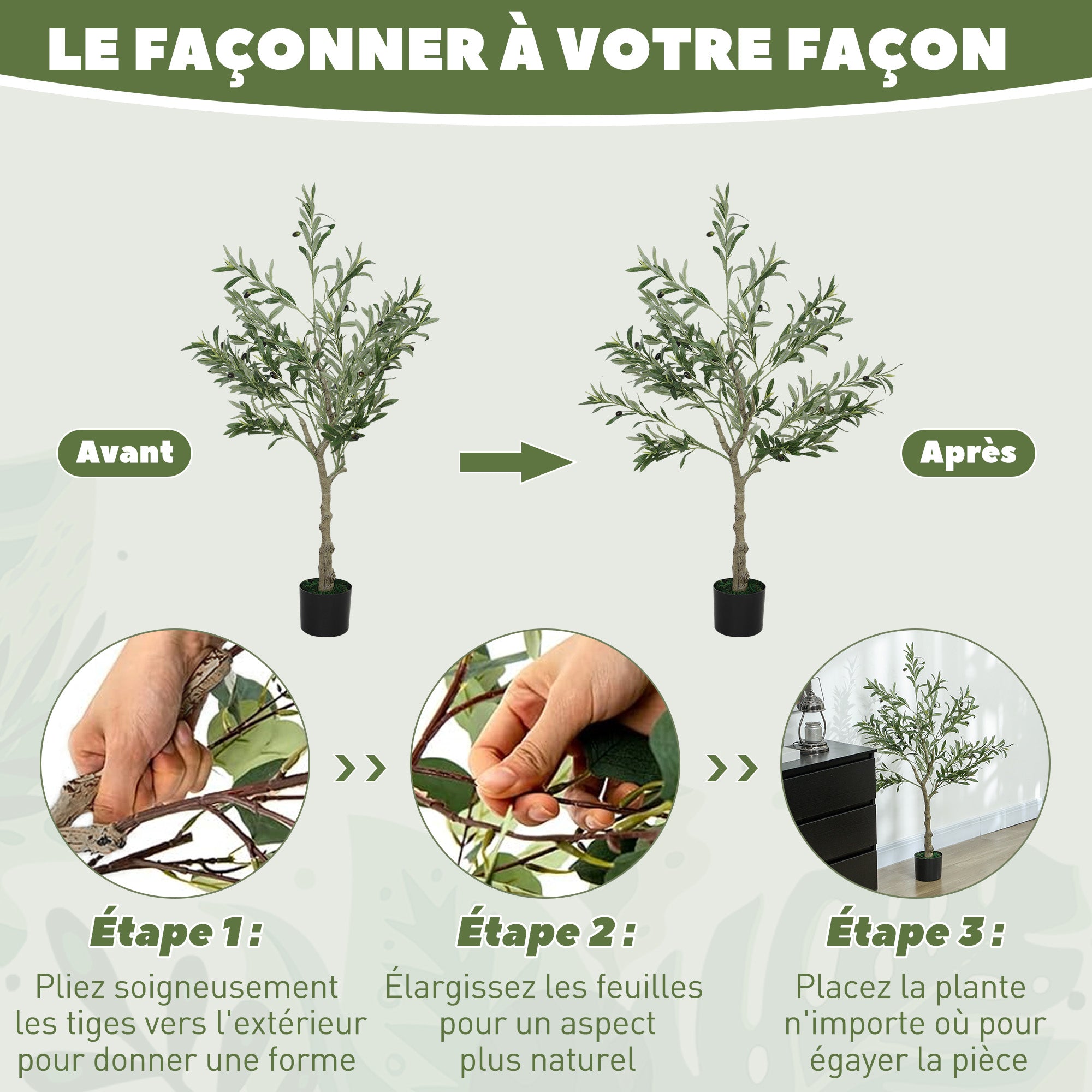 Artificial Olive Tree 120 cm Lifelike Indoor Tree with Realistic Leaves and Fruits, Fake Green Plant Decoration for Home, Office, Living Room, Bedroom