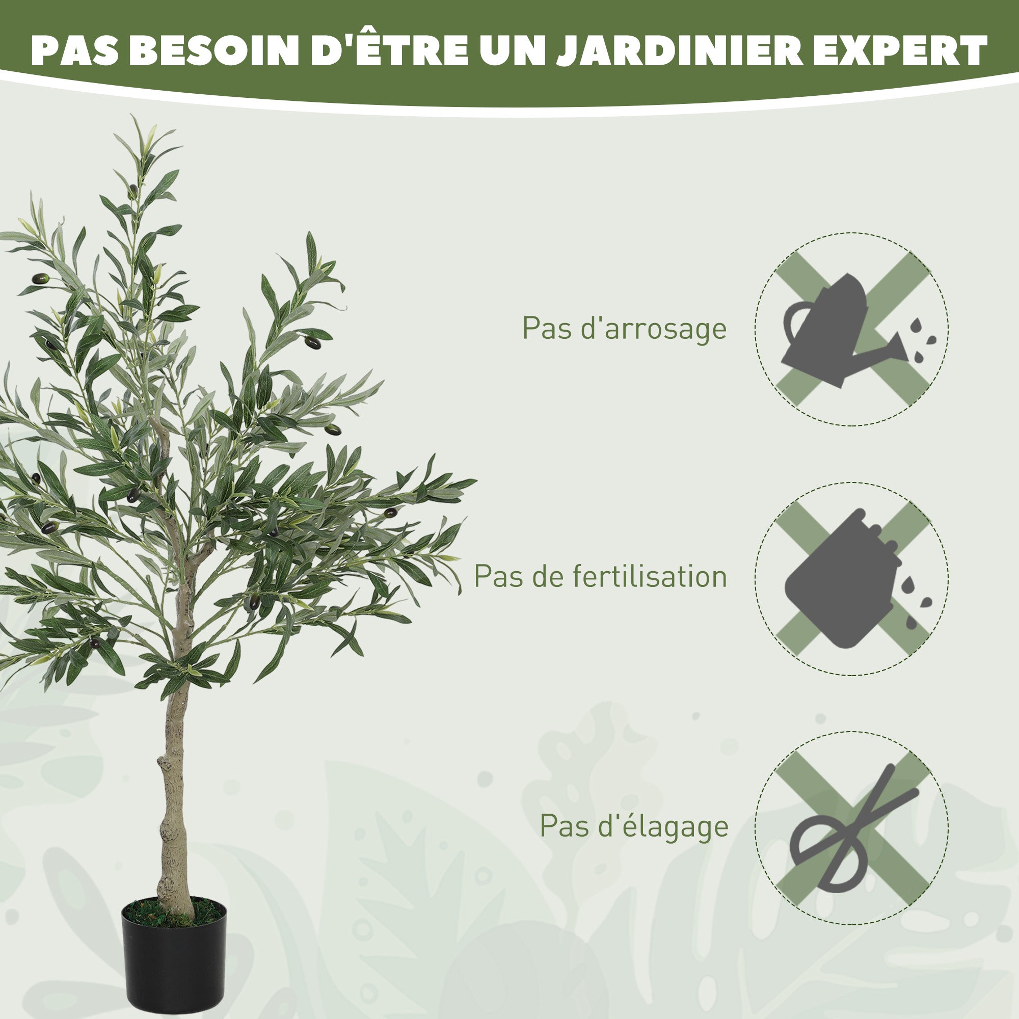 Artificial Olive Tree 120 cm Lifelike Indoor Tree with Realistic Leaves and Fruits, Fake Green Plant Decoration for Home, Office, Living Room, Bedroom