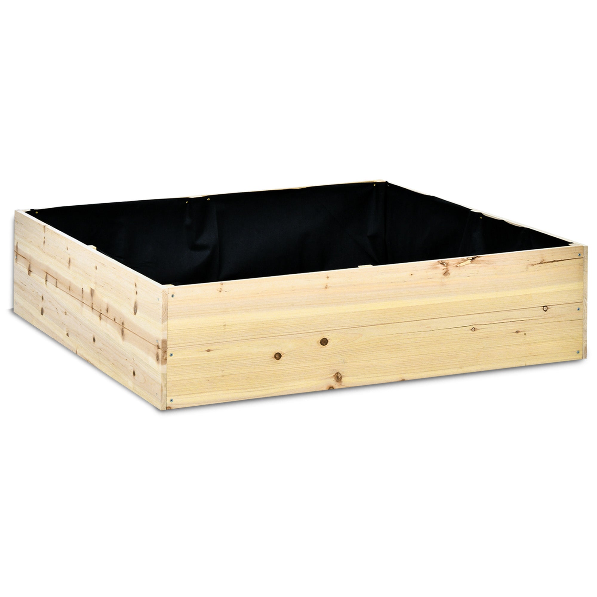 Raised Garden Bed in Wood, Garden Planter for Plants, Vegetables, and Herbs, 117x117x30cm