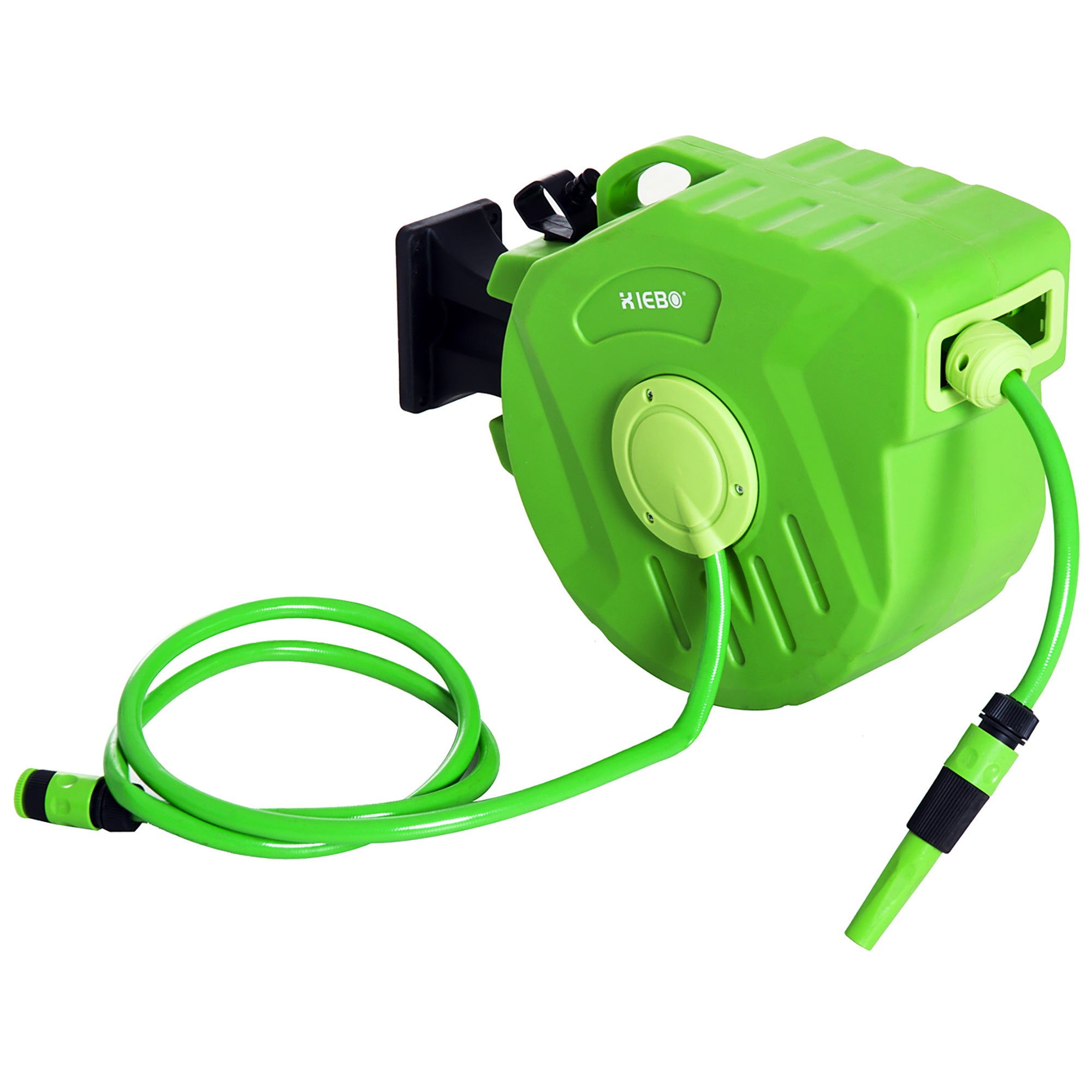 Hose Reel 20+2m Hose Reel Automatic Swivel Air Pressure Garden 180° Swivel Air Hose Green