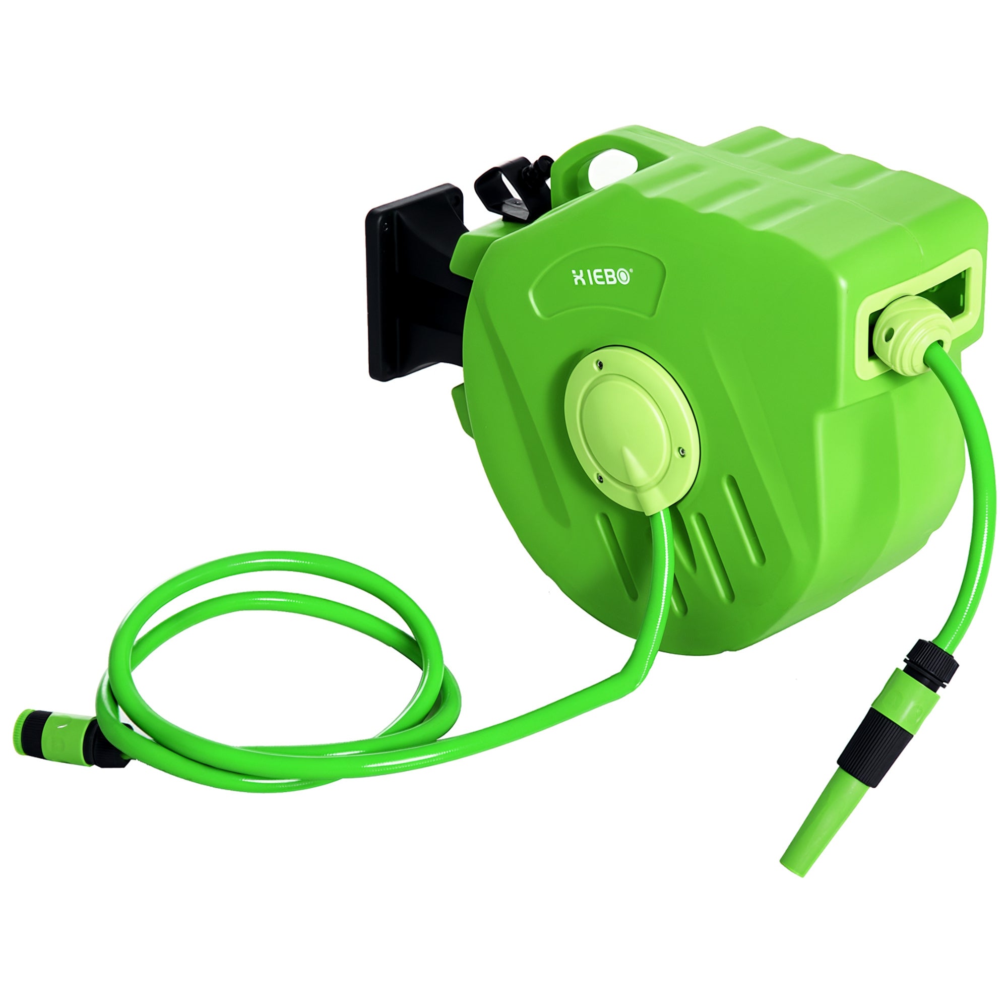 Hose Reel 20+2m Hose Reel Automatic Swivel Air Pressure Garden 180° Swivel Air Hose Green