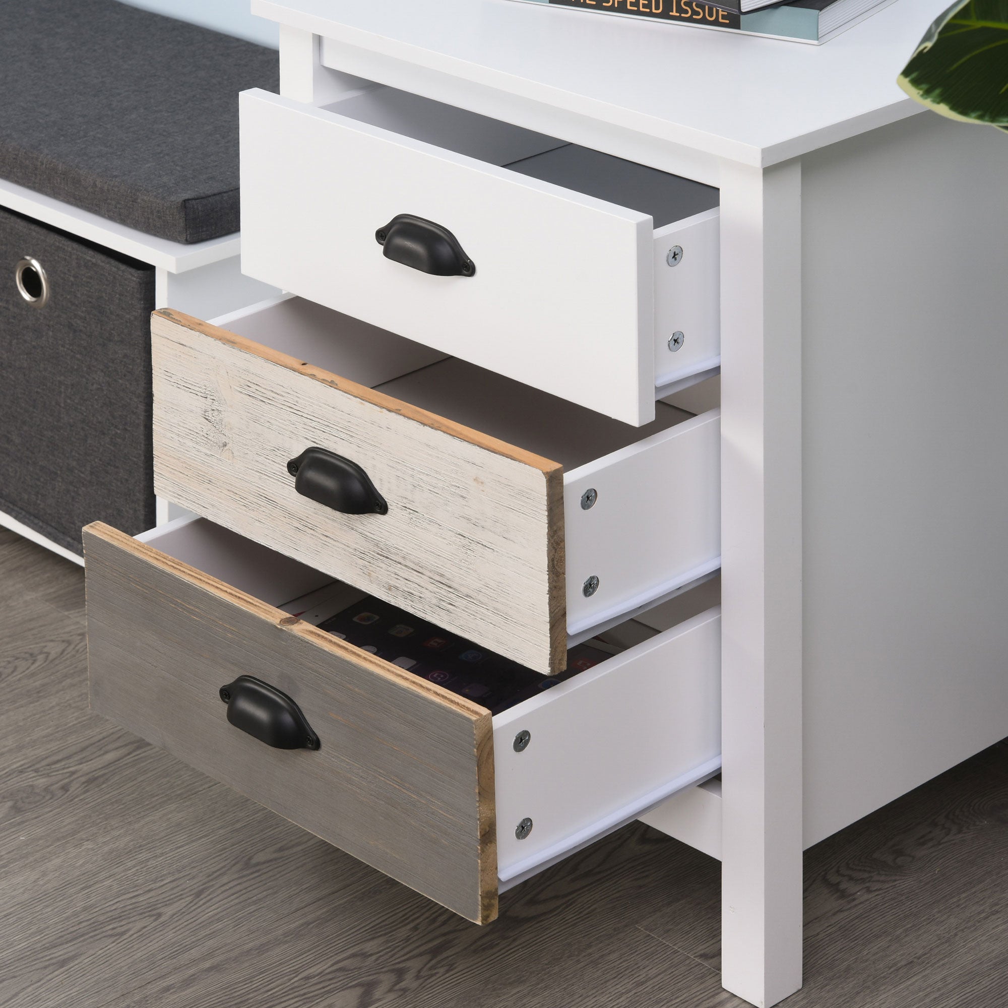 Modern Nightstand Bedside Table with 3 Drawers Bedside Table for Bedroom Living Room 50x38x65 cm White