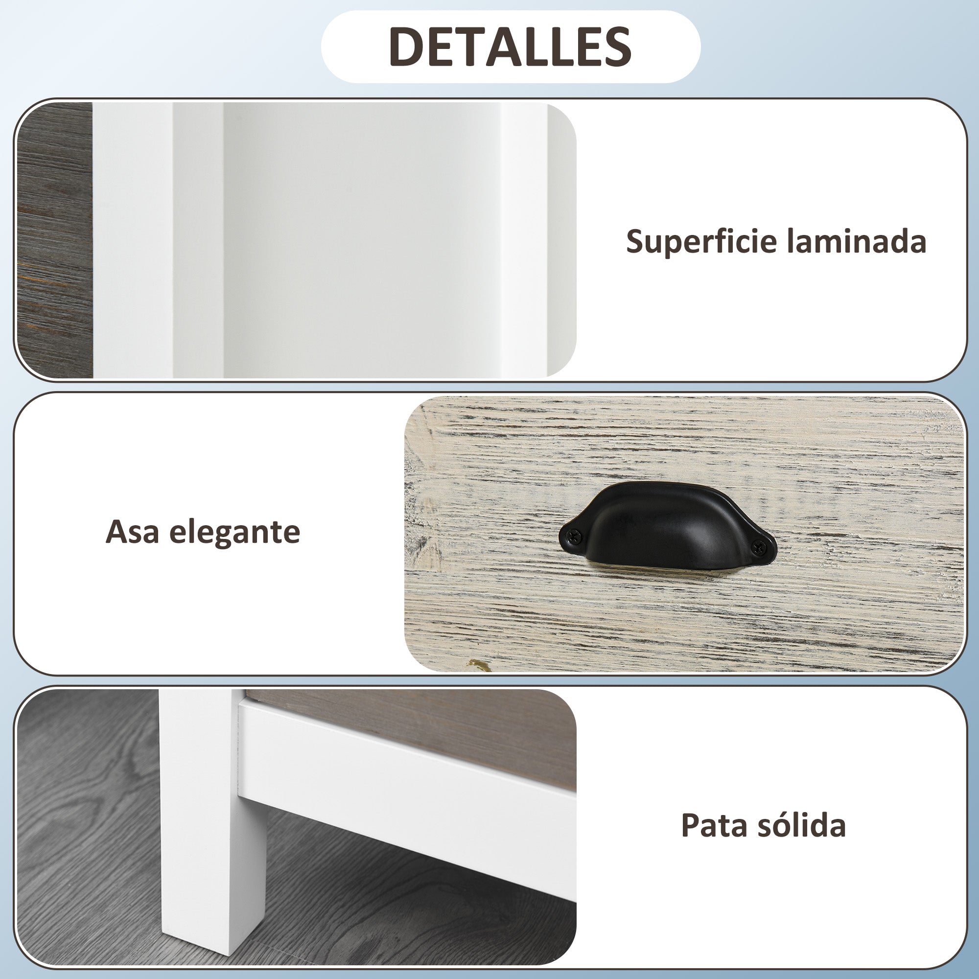 Modern Nightstand Bedside Table with 3 Drawers Bedside Table for Bedroom Living Room 50x38x65 cm White