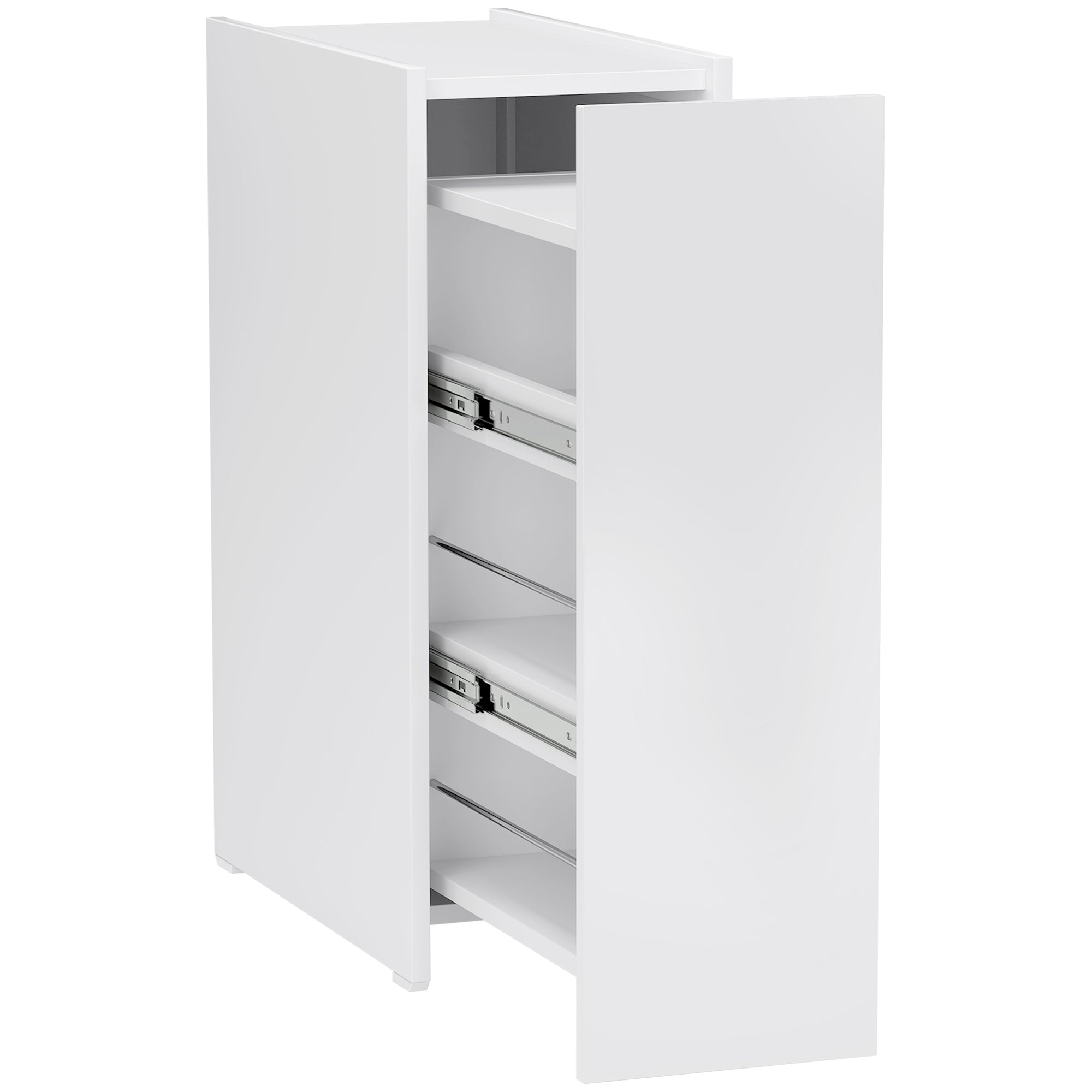 Niche Cabinet Bathroom Cabinet Slim, Toilet Cabinet with Wheel, Drawer Including 3 Deep Compartments, Side Cabinet for Small Spaces, Living Room, Bathroom, 47 x 25 x 66.5 cm White