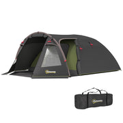Tunnel Tent for 4 persons lightweight, stable waterproof UV 50+ camping tent with canopy double door window, groundsheet family tent with 3000mm water column tent for camping travel trekking garden
