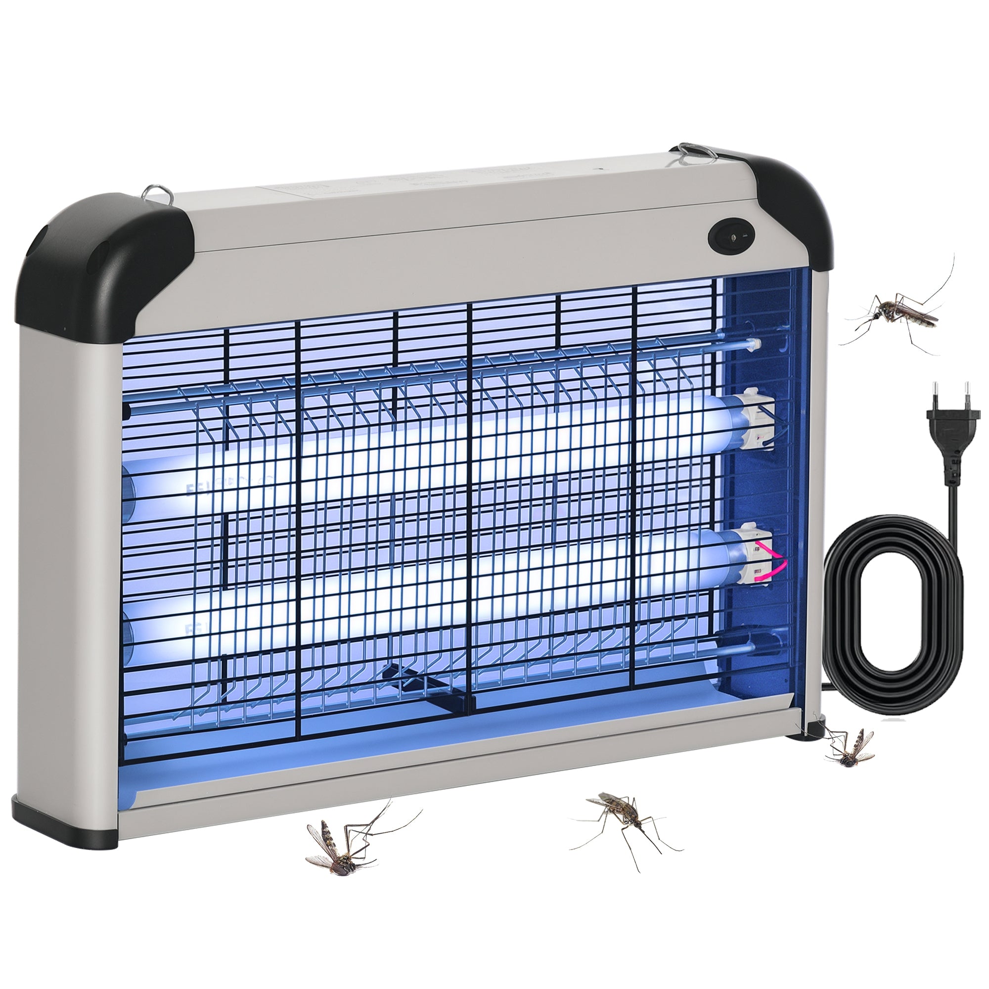 Anti-Mosquito Lamp, Electric UV Insect Killer 20W, Electric Fly Killer, effective on a 60 m² surface, mosquito trap for indoor and outdoor, dark grey