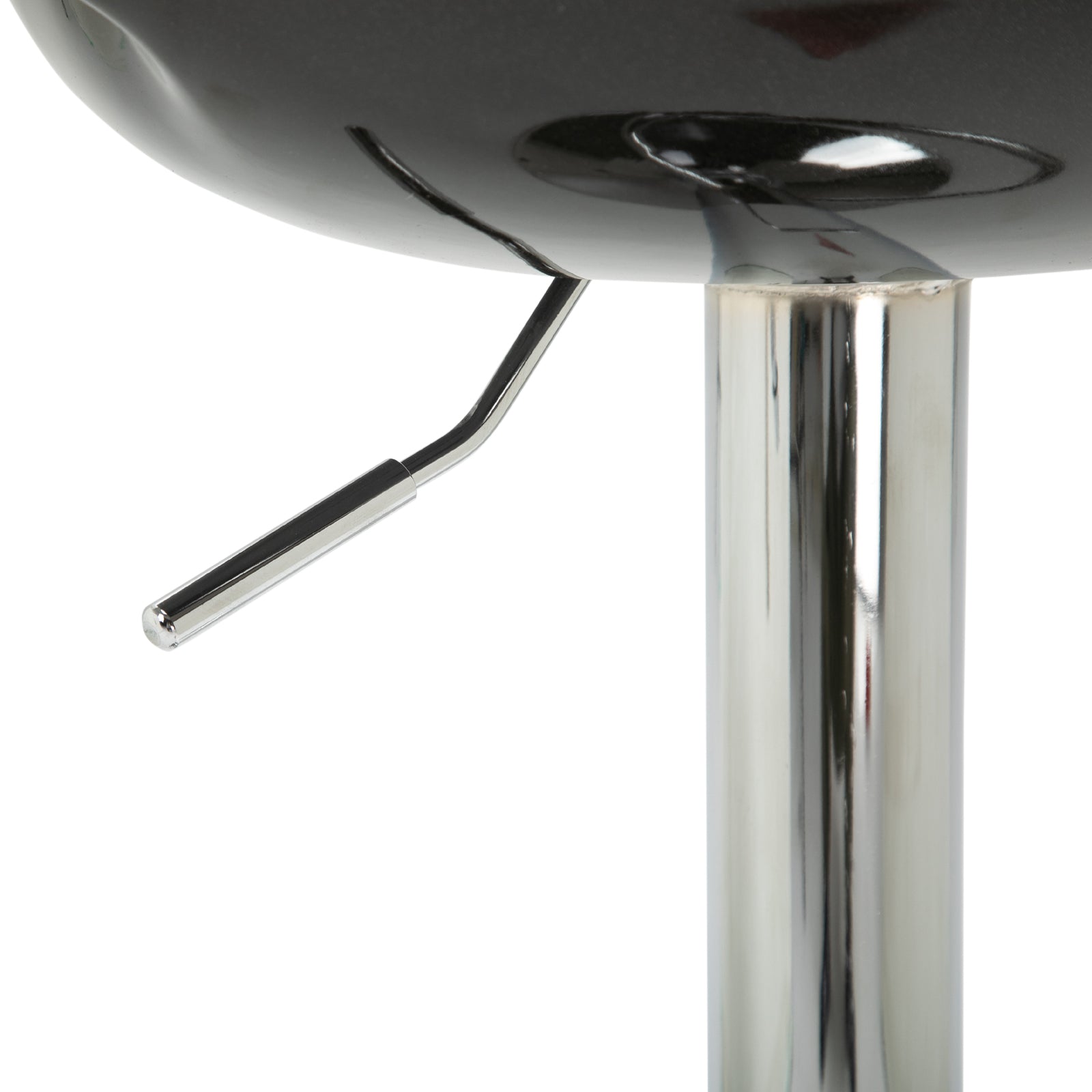 Set of 2 High Bar Stools, 360° Swivel Stools, with Backrest and Footrest, Adjustable Height, Steel Base, for Dining Room and Kitchen, 46x41x76-96cm, Black