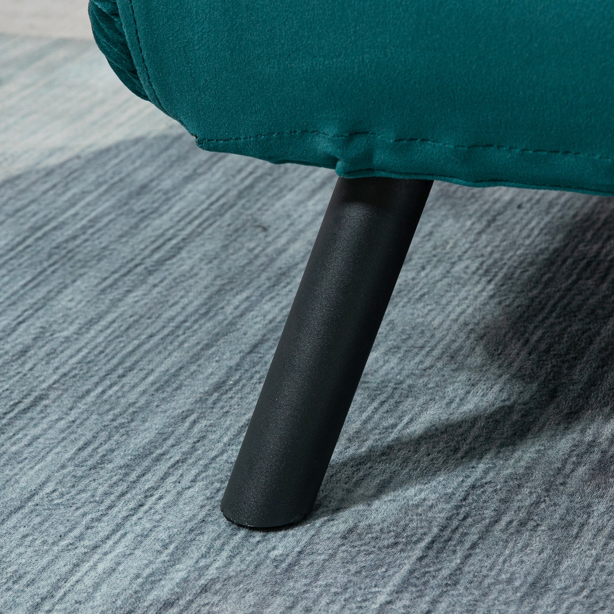 2-Seater Convertible Sofa Folding Sofa Bed with 5 Adjustable Backrest Levels and 2 Padded Cushions, Velvet Effect Fabric for Living Room, Guest Room, 102 x 73 x 81 cm, Dark Blue