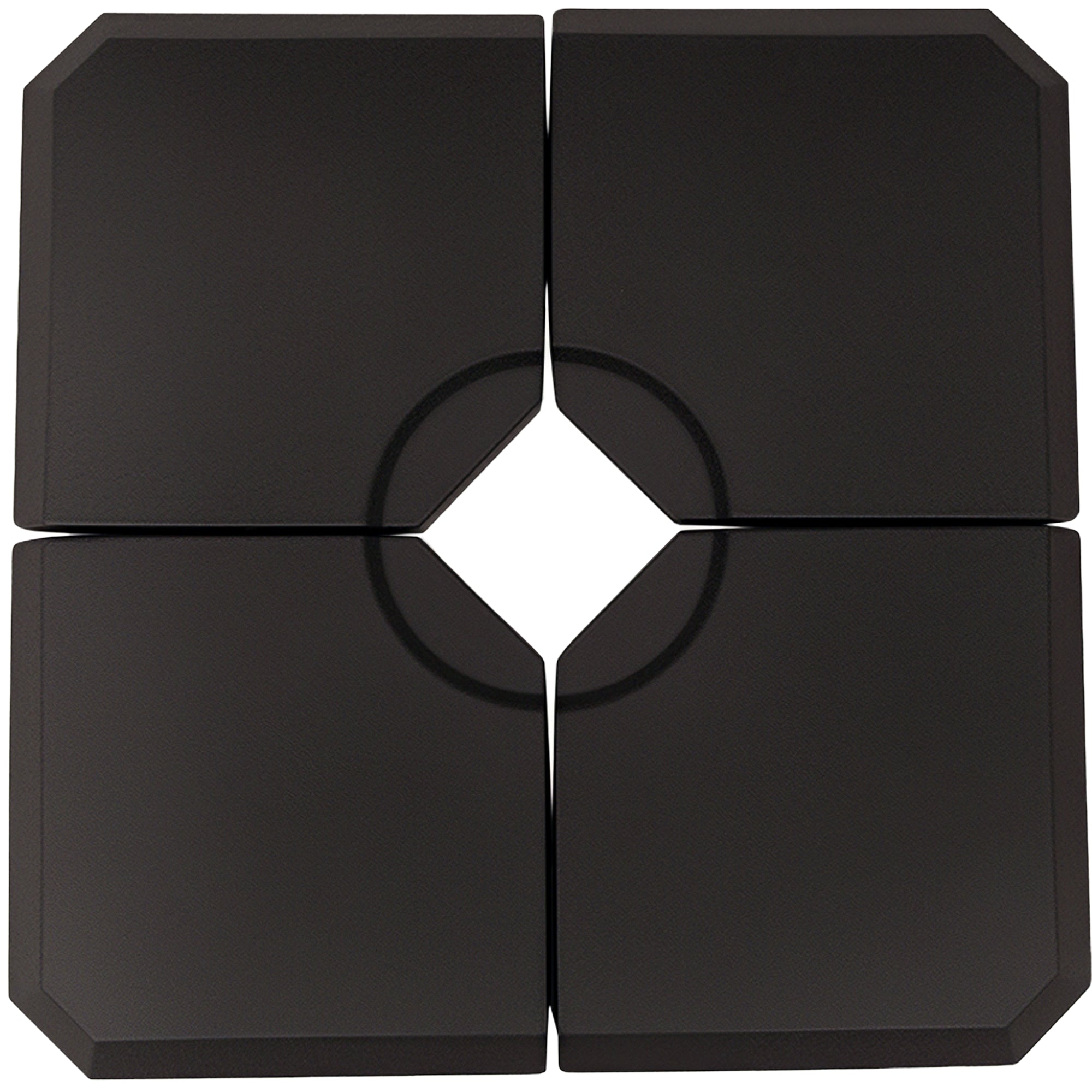 Set of 4 Pieces Parasol Base Stand for Patio or Garden Umbrella Fillable with 80 kg of Water or 120 kg of Sand Stable 100x100x9.5 cm Black