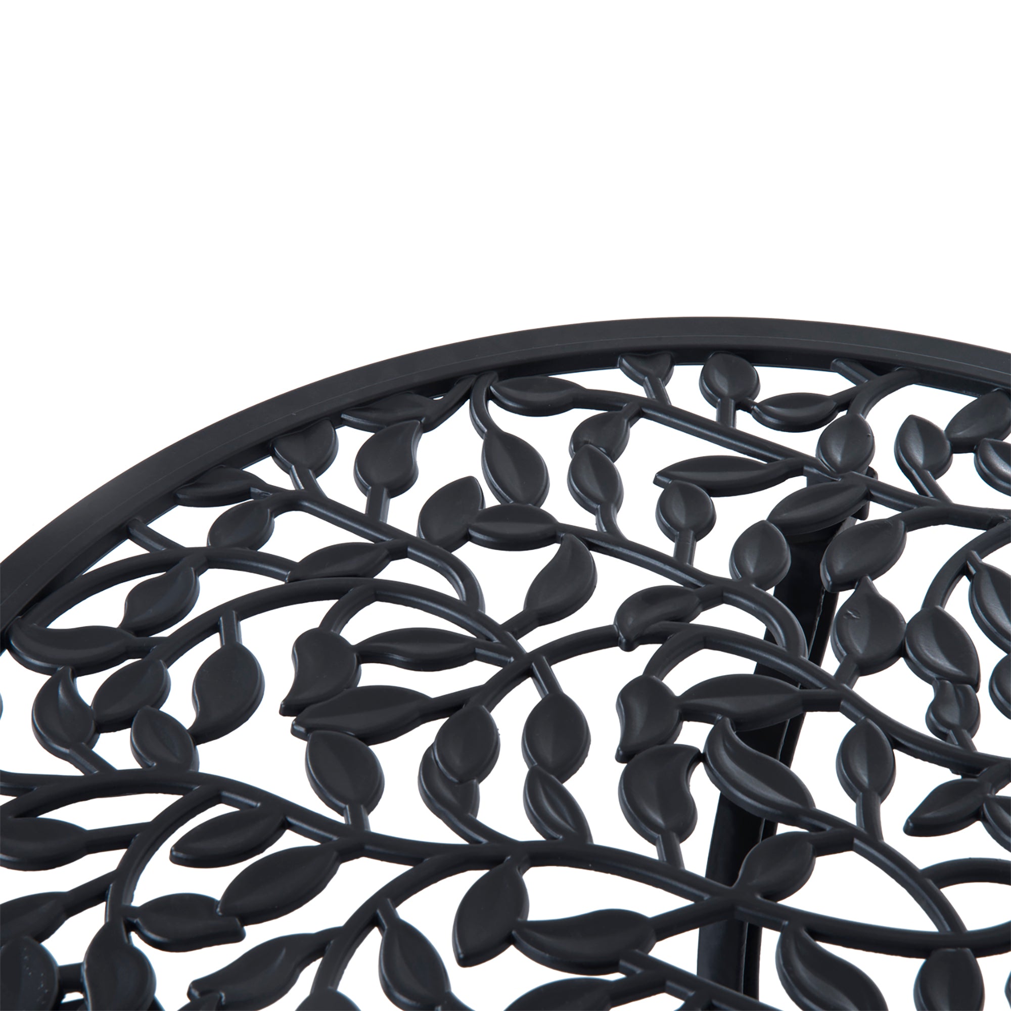 3-Piece Cast Aluminum Bistro Set Balcony Furniture Set Bistro Set with 2 Chairs Outdoor Garden Furniture Black