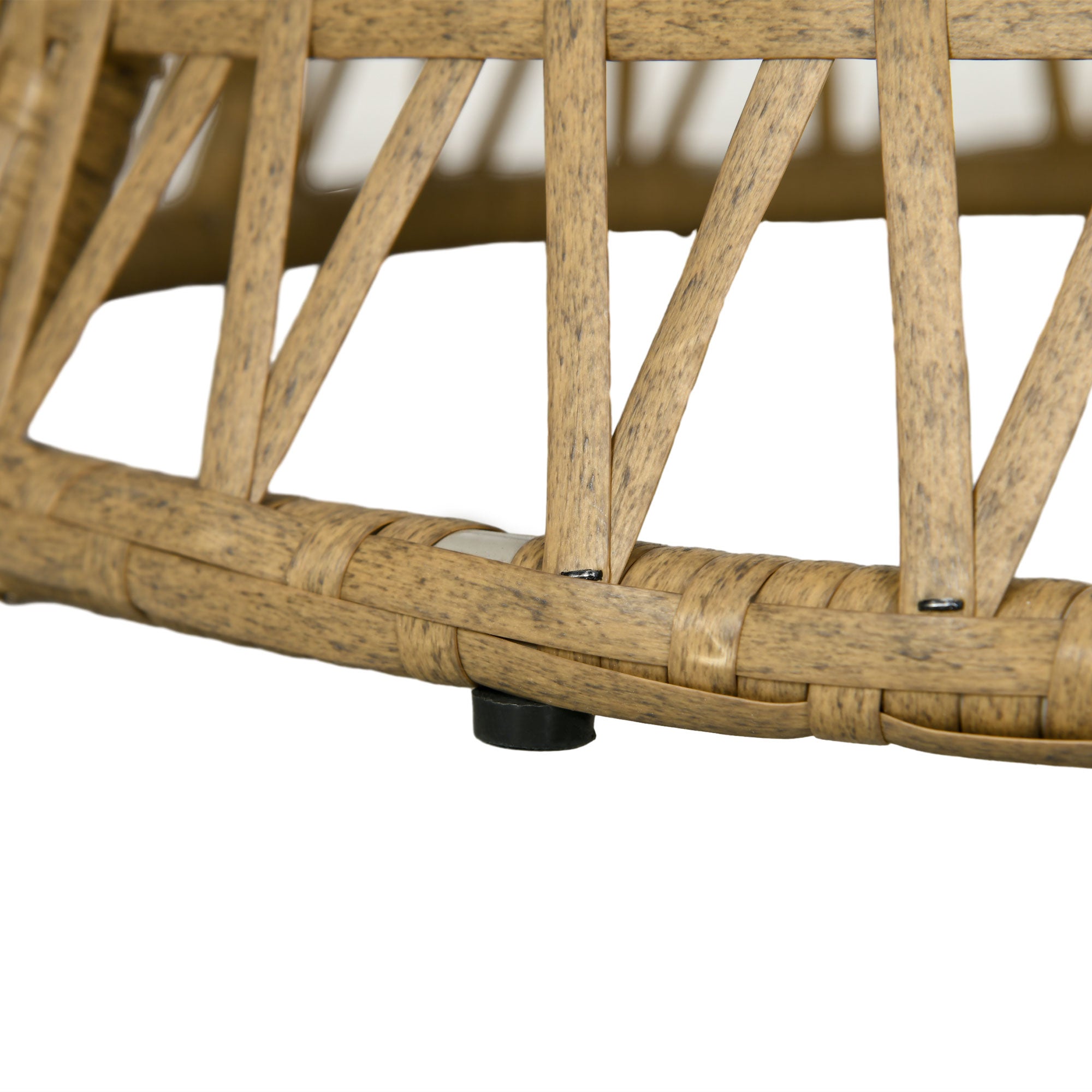 Papasan Chair Wicker Swivel Armchair with Cushion 360 Degree Adjustable Footstool 85 x 70 x 82 cm Khaki