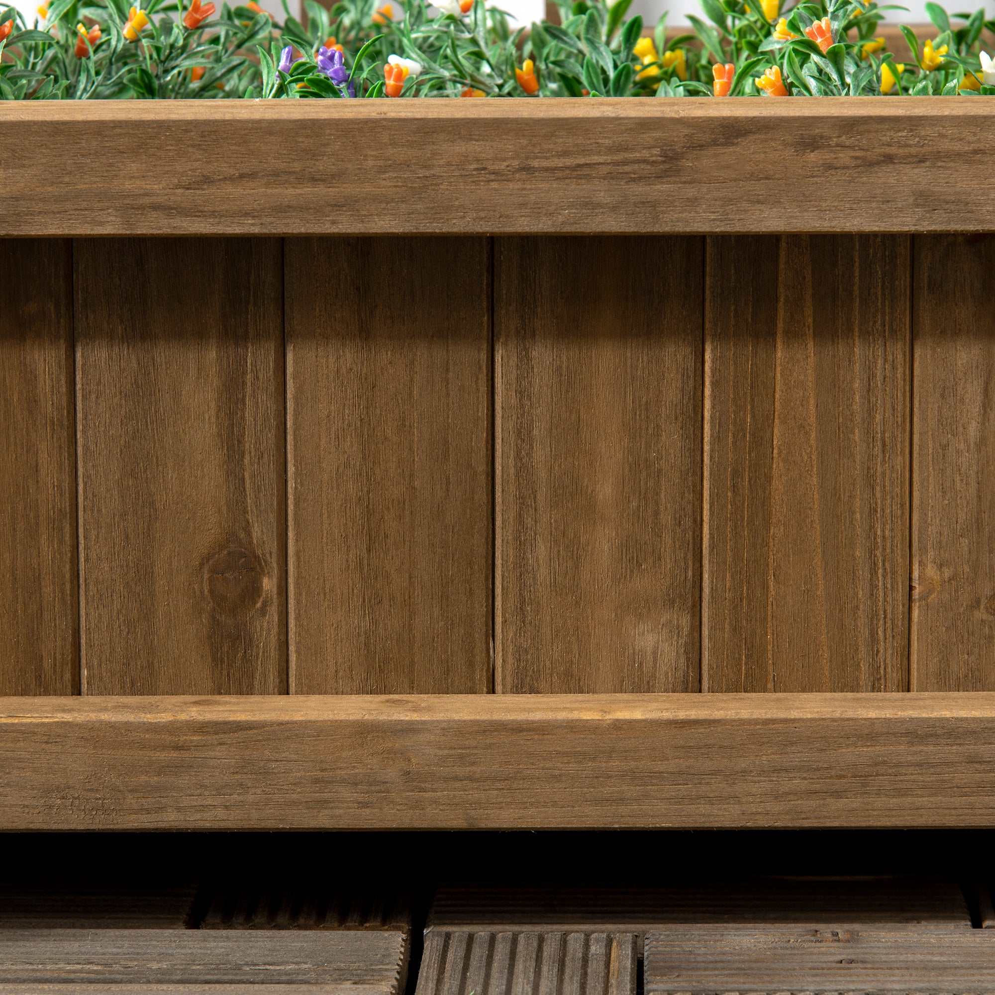 Planter with Trellis - Flower Box - Raised Planter - dim. 64L x 28W x 75H cm Includes Irrigation Inserts Treated Fir Wood