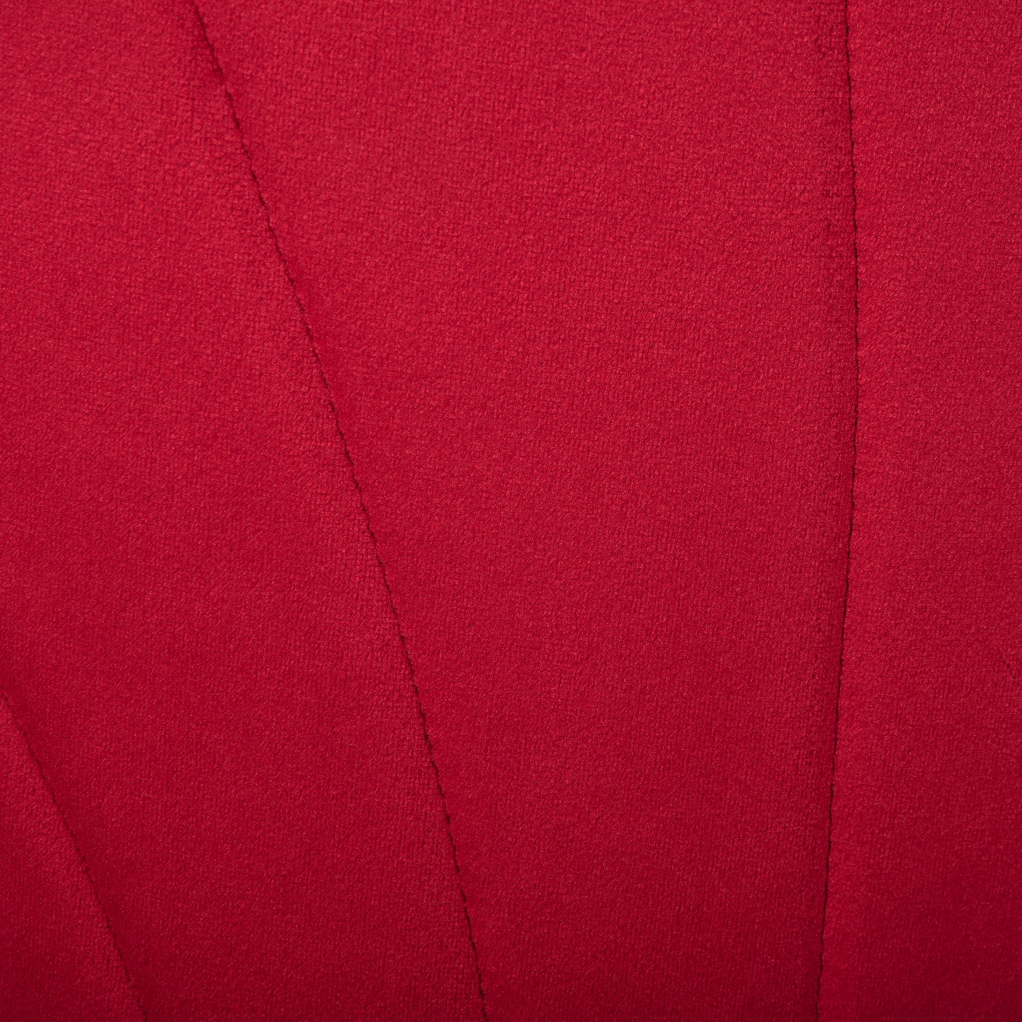 Set of 2 Velvet Dining Chairs, Kitchen and Living Room Chairs with Metal Legs and Shell Backrest, Red